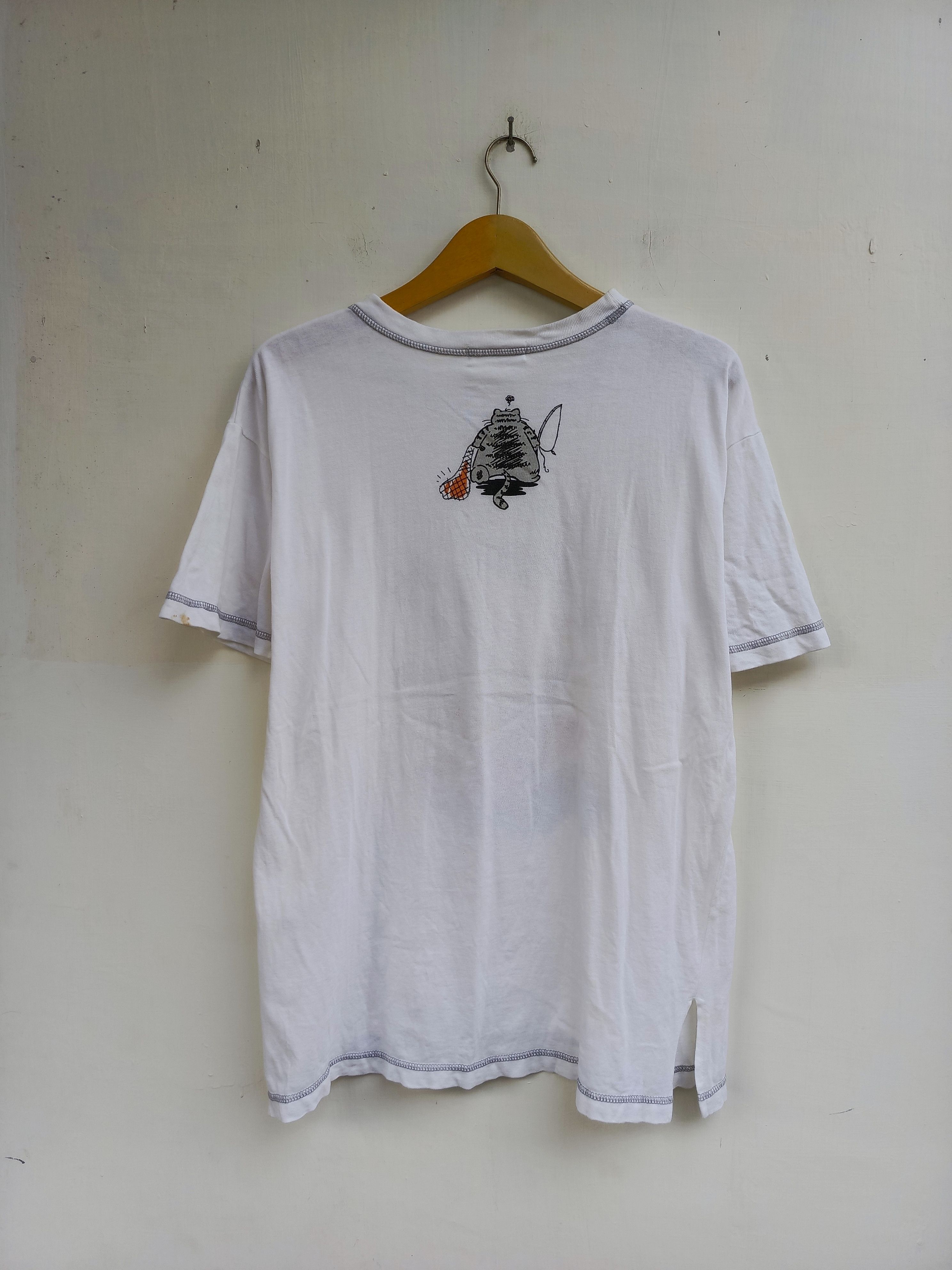 Vintage Vintage What Cats Graphic Tee Cartoon Fishing Cat Print Size US M / EU 48-50 / 2 - 9 Thumbnail