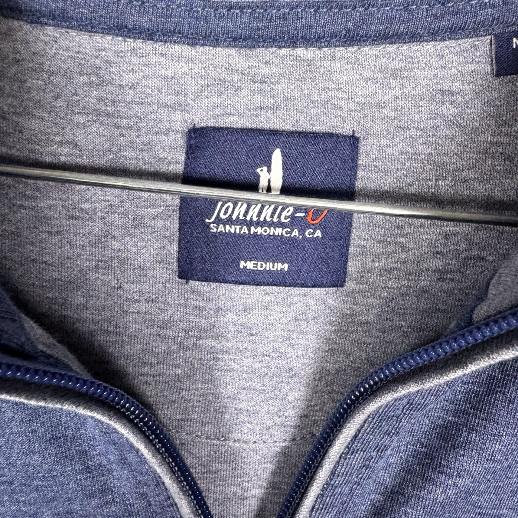 johnnie-O johnnie-O Sweater Pullover 1/4 Zip Men M Blue Mock Neck 1/4 Zip Logo Casual Preppy Beach Golf Outdoor - Mens Size US M / EU 48-50 / 2 - 7 Thumbnail