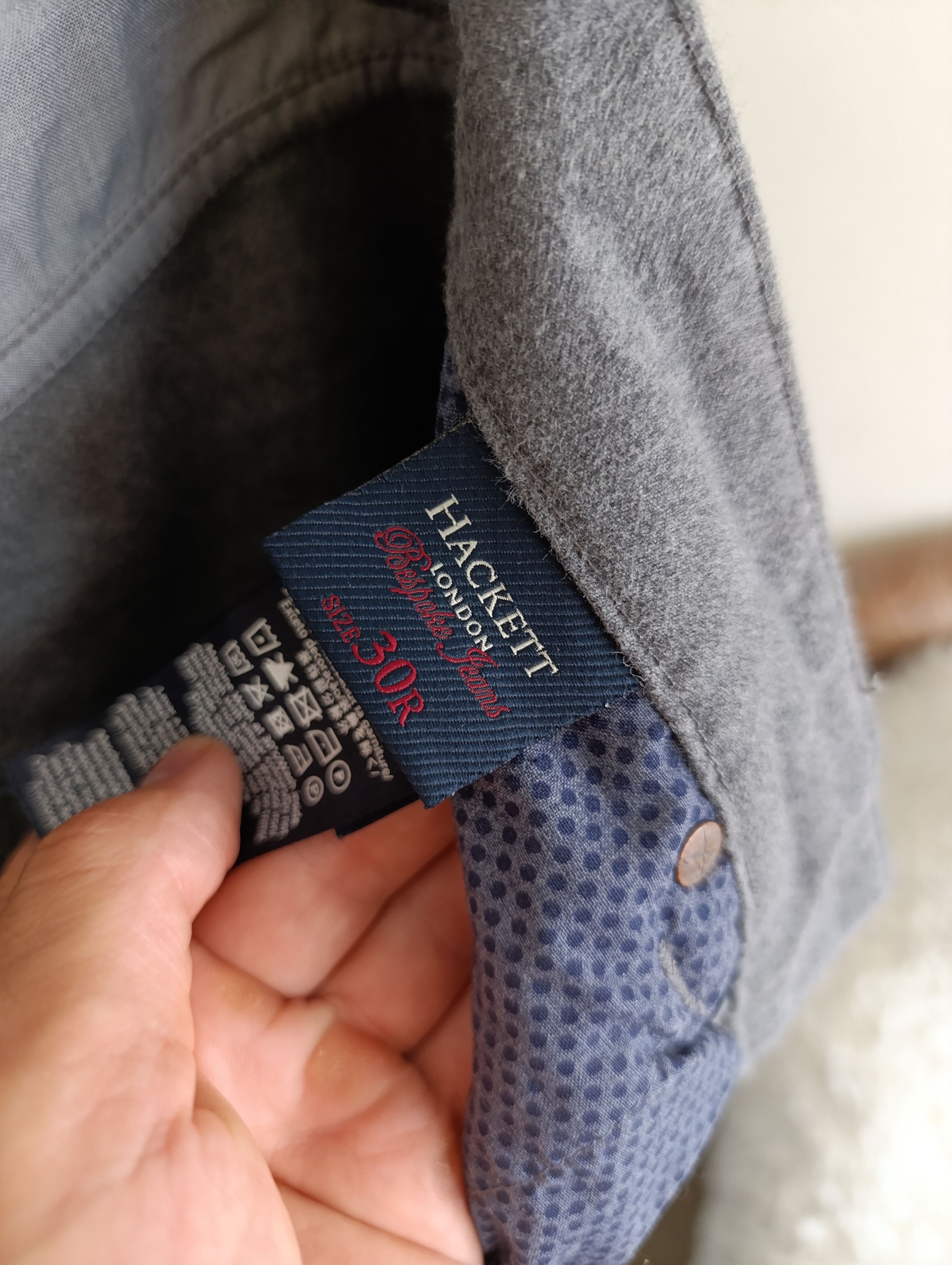Designer × Hackett Hackett Flannel logo-patch straight-leg Trousers Size US 30 / EU 46 - 13 Thumbnail