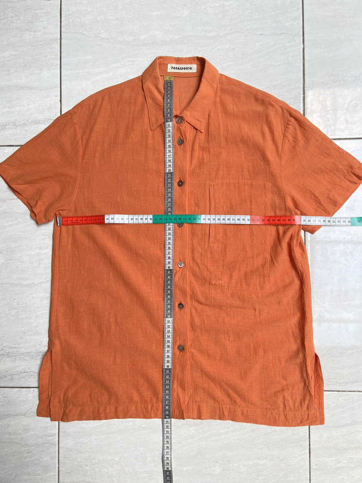 Designer × Issey Miyake × Japanese Brand PERMANENTE Orange Shirt Size US S / EU 44-46 / 1 - 2 Thumbnail