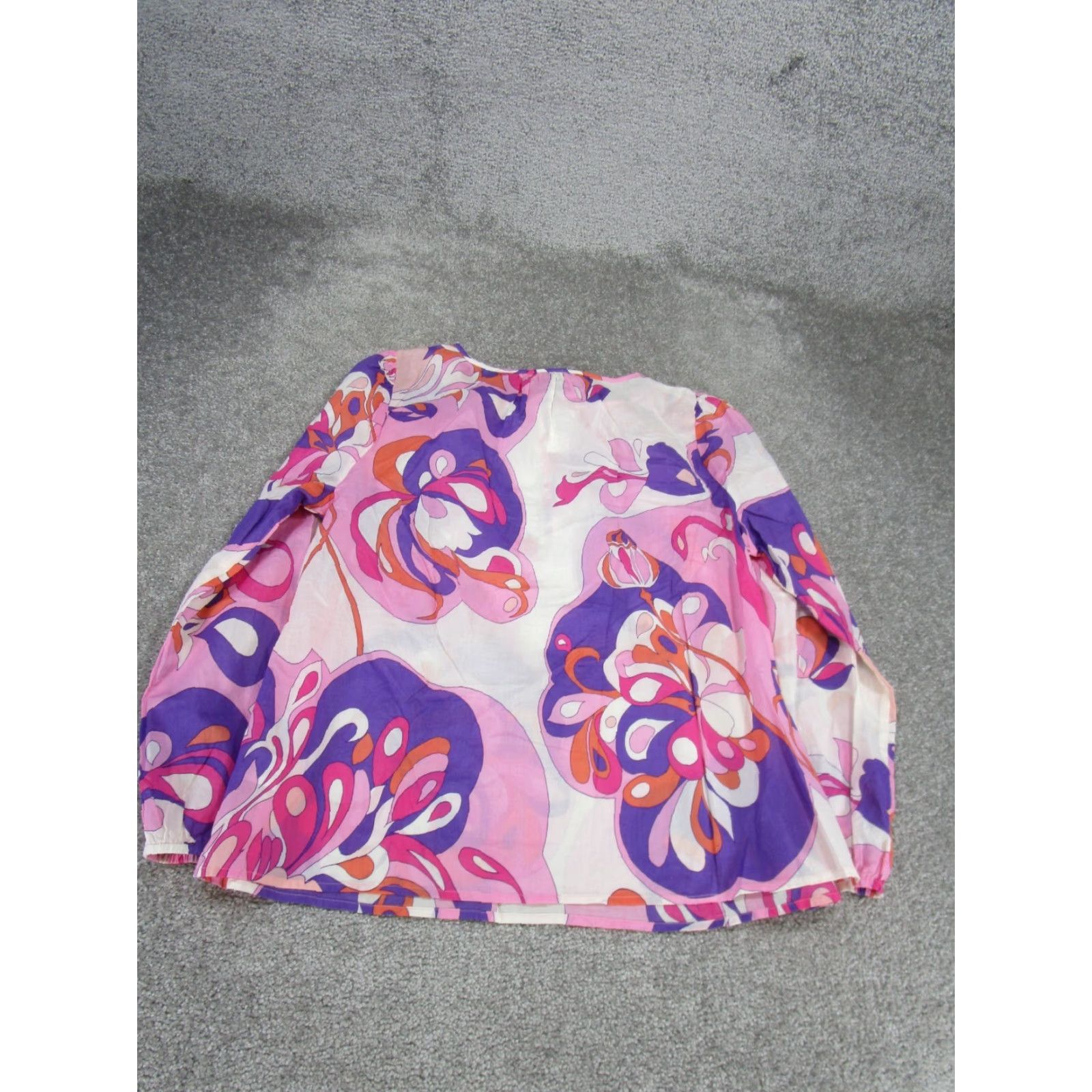 Talbots VINTAGE Talbots Blouse Shirt Womens Petites Long Sleeve Cotton Floral Pink 90s Casual Womens Size XL / US 12-14 / IT 48-50 - 3 Thumbnail