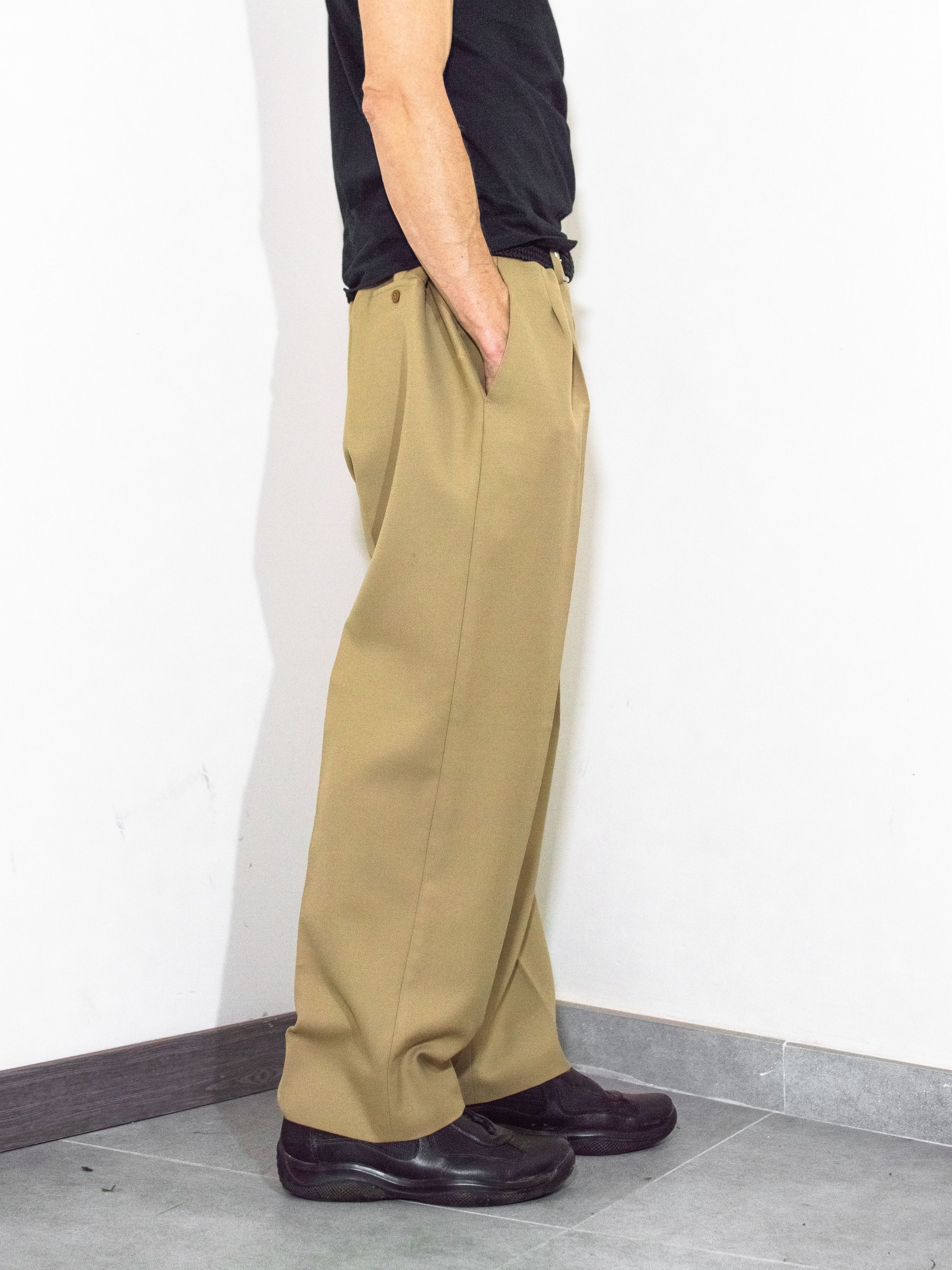 Burberry × Designer × Vintage Vintage 90s Burberry Beige Wide Leg Chino Trousers Size US 32 / EU 48 - 3 Thumbnail