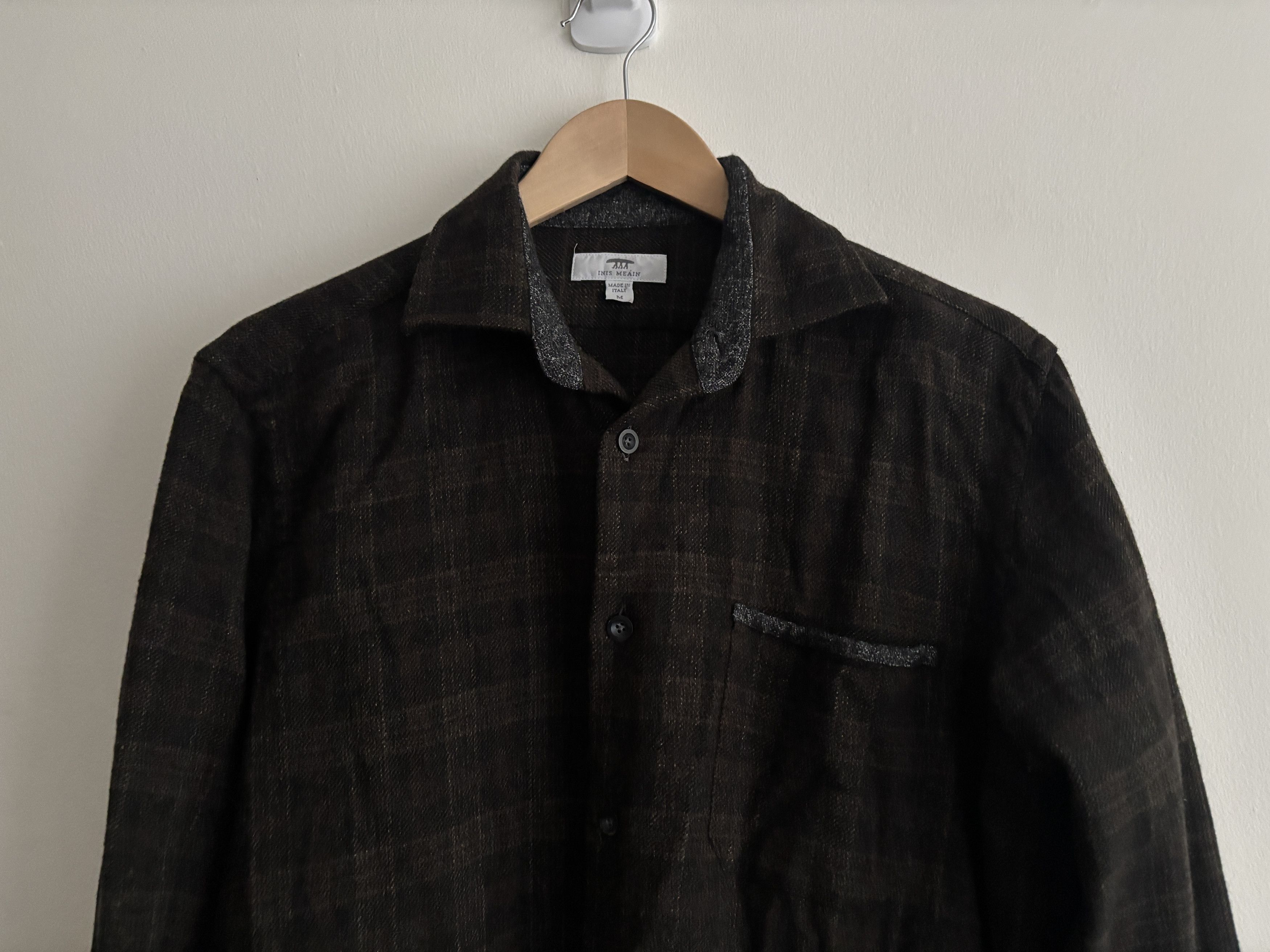 Inis Meain $398 Brown Wool Plaid Button up Flannel Shirt Italy Size US M / EU 48-50 / 2 - 2 Thumbnail