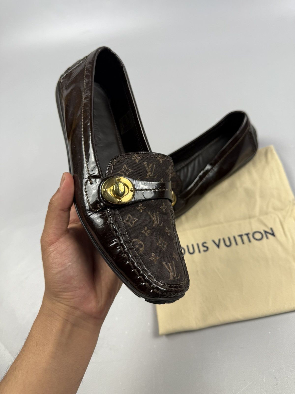 Louis Vuitton Louis Vuitton Monogram Loafers Brown Women EU 39 Luxury Size US 6 / IT 36 - 4 Thumbnail