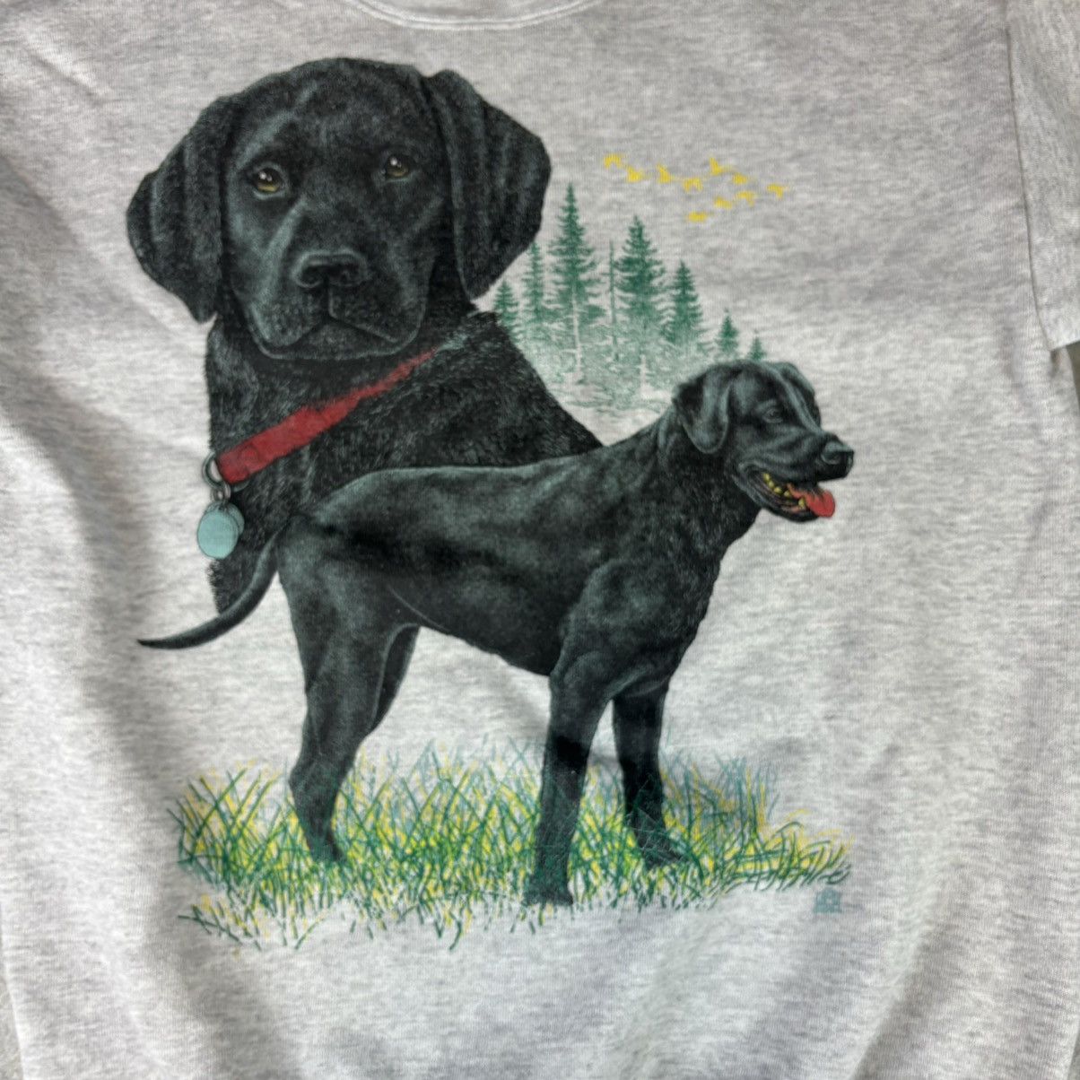 Tultex Vintage 90s gray tultex black lab crewneck Size US L / EU 52-54 / 3 - 5 Thumbnail
