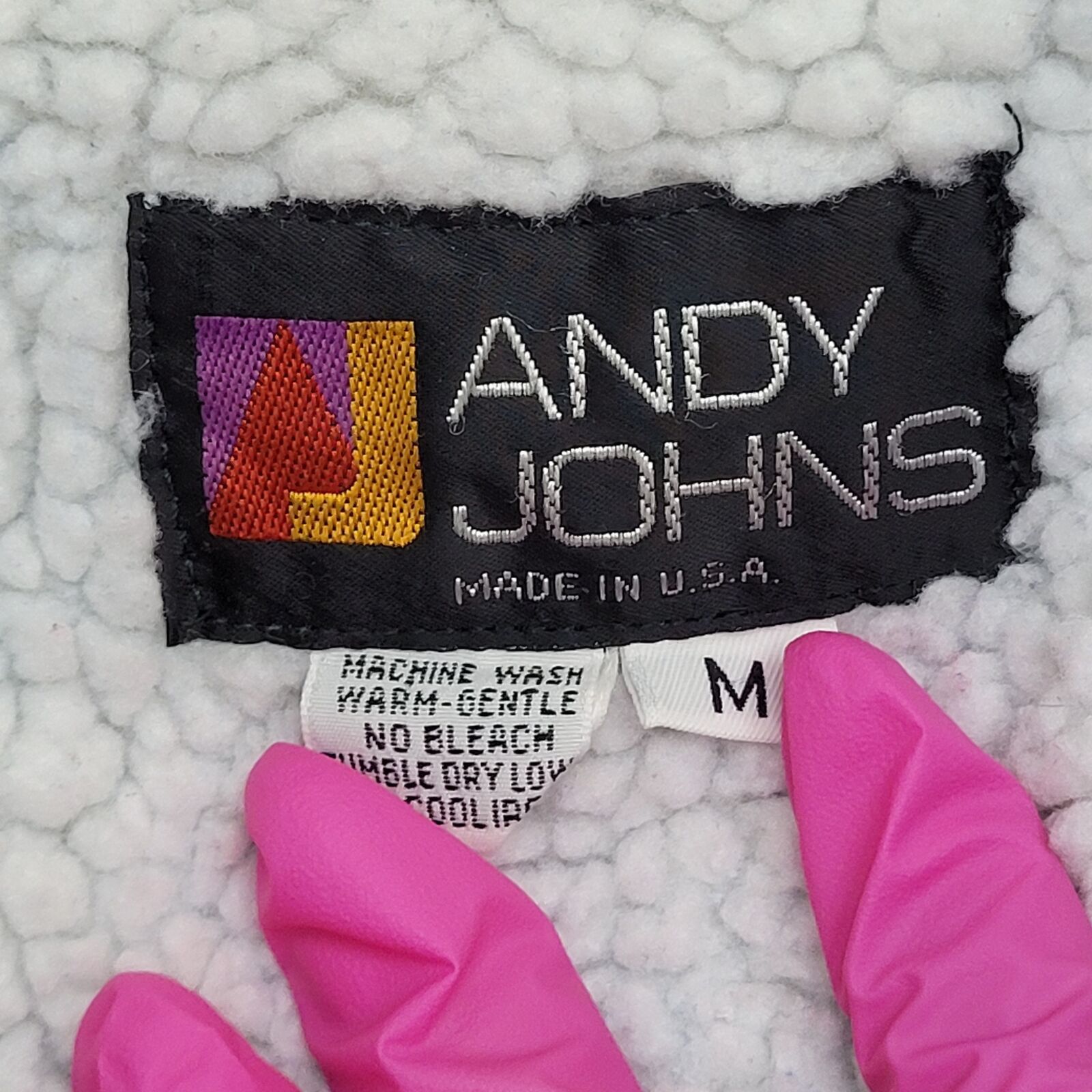 Vintage VTG 80s Andy Johns Denim Moto Jacket M Sherpa Lined Acidwash Size US M / EU 48-50 / 2 - 7 Thumbnail