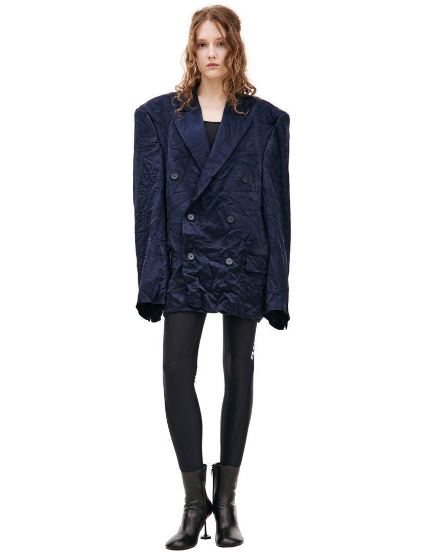 Balenciaga o1srvl11e1124 Dup / Steroid DB Jacket in Navy Size M / US 6-8 / IT 42-44 - 1 Thumbnail