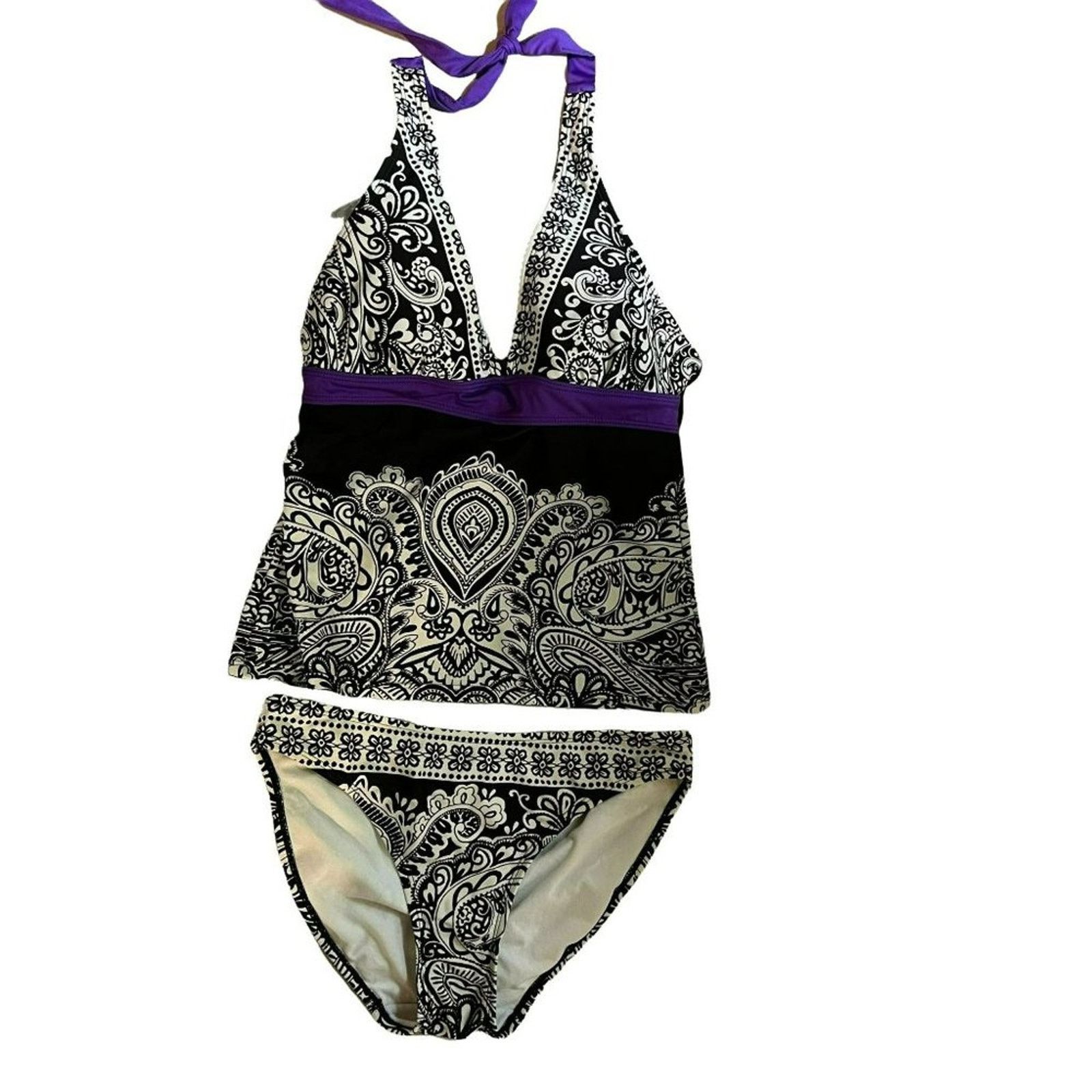 Athleta Athleta Paisley Bikini Bottom Black White Purple Small Size S / US 4 / IT 40 - 7 Thumbnail