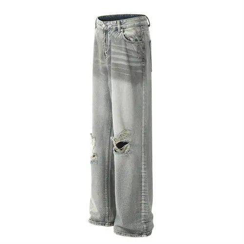 Japanese Brand × Jean Gradient Wash Punk Distressed Loose Ripped Jeans Size US 32 / EU 48 - 2 Thumbnail