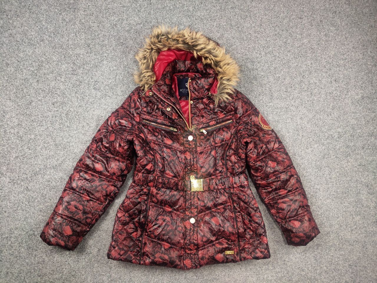 Rocawear Vintage Rocawear Y2K Style red pattern Fur Hoodie Jacket LGB Size L / US 10 / IT 46 - 2 Thumbnail