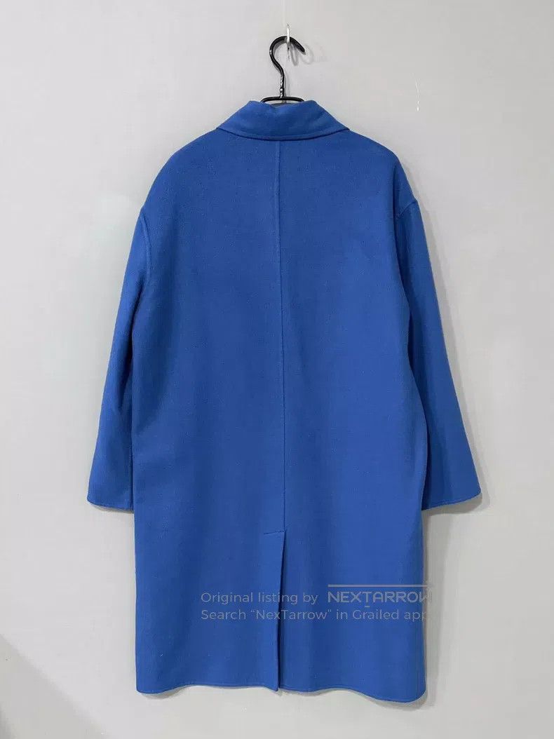 Hermes Hermes Blue Leather Patch Long Wool Cashmere Coat Size XXS / US 00 / IT 34 - 3 Thumbnail