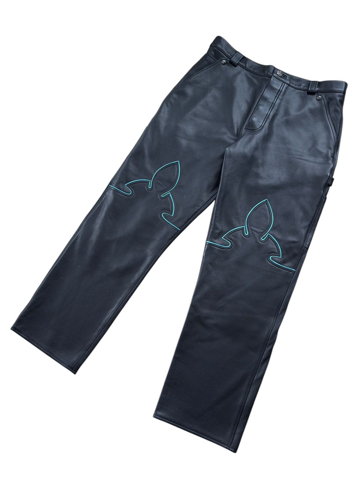 Chrome Hearts Chrome Hearts St.Barth Exclusive Leather FleurKnee Carpenter Size US 36 / EU 52 - 3 Thumbnail