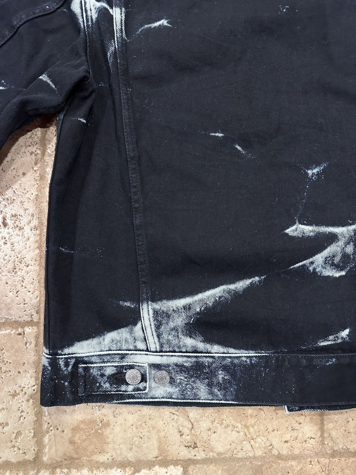 Dries Van Noten Dries Van Noten Acid Wash Tie-Dye Bleach Black Denim Jacket Size US L / EU 52-54 / 3 - 12 Thumbnail