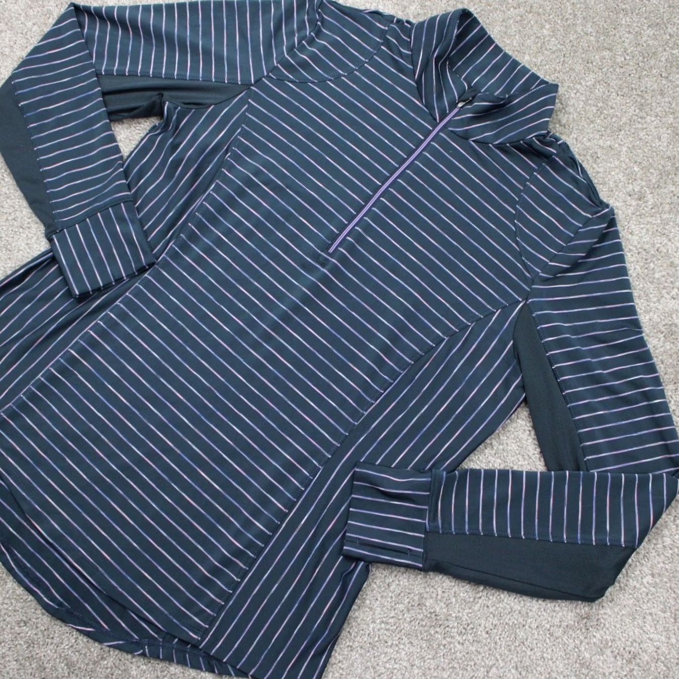 Vintage Zero Restriction Renae Zip Mock Sweatshirt Womens Large Gray/Pink L/S 1/4 Zip Size L / US 10 / IT 46 - 3 Thumbnail