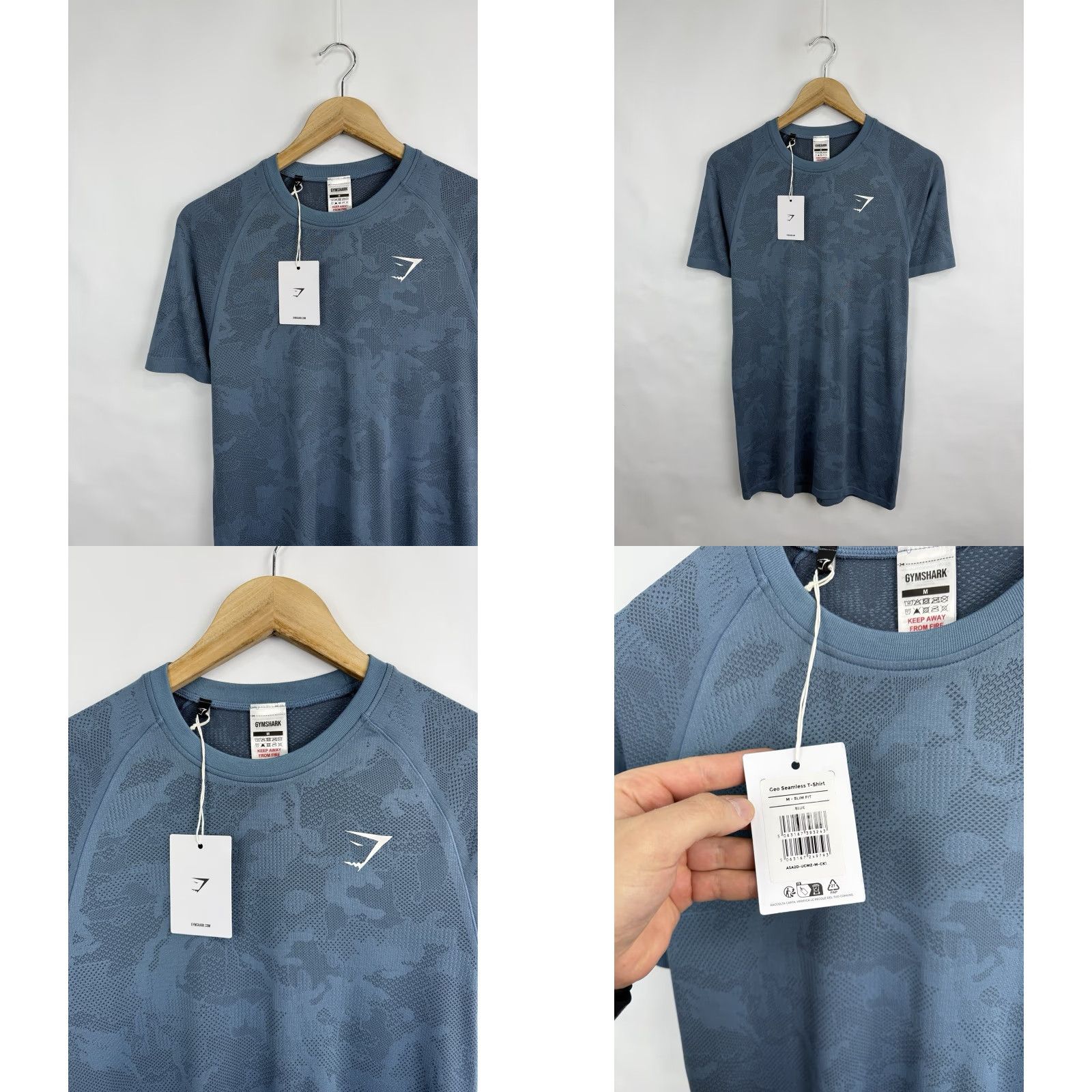 Gymshark Gymshark T-Shirt Geo Seamless Training Onyx Y2K M Mens Regular Blue/Black Size US M / EU 48-50 / 2 - 8 Thumbnail