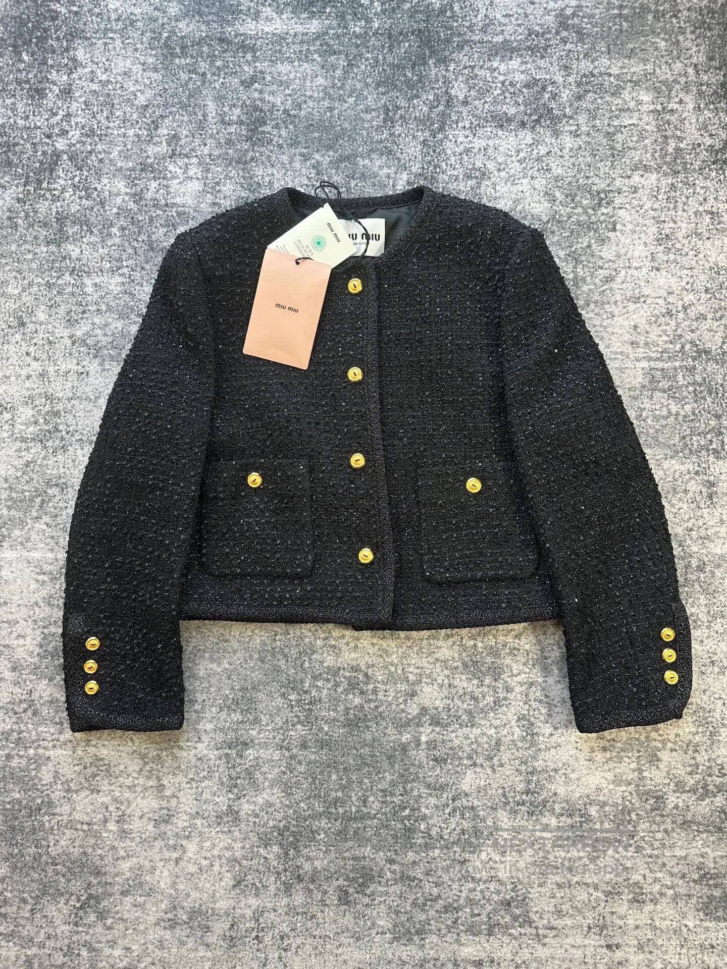 Miu Miu miu miu black tweed sequin jacket. Size M / US 6-8 / IT 42-44 - 1 Thumbnail