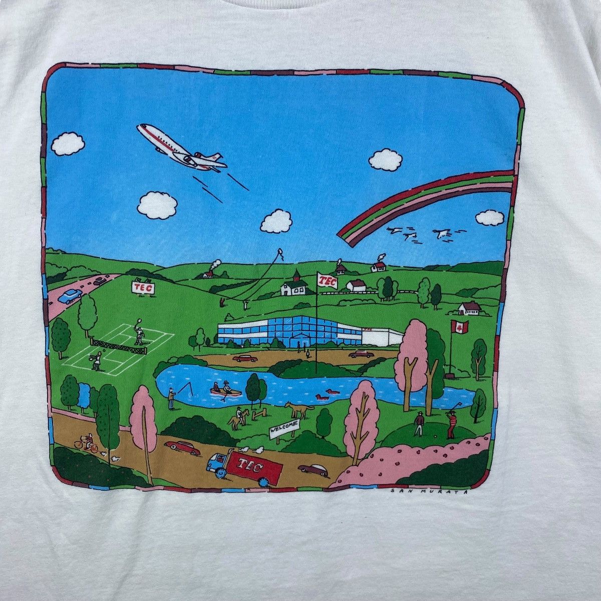 Vintage Vintage 90's SAN MURATA Artwork Naturals Graphic Tee Shirt Size US L / EU 52-54 / 3 - 2 Thumbnail