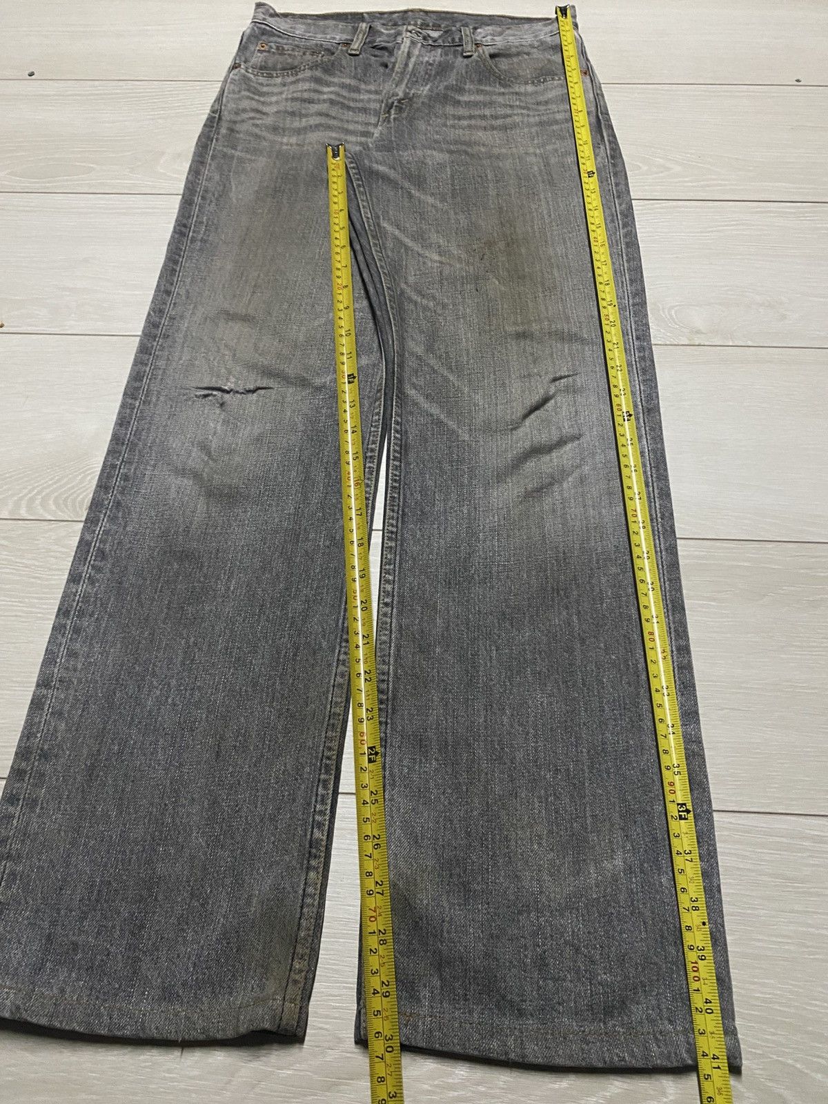 Andy Warhol × Levi's Vintage Levis 533 Grey Denim Distressed Loose Straight Jeans Size US 29 - 13 Thumbnail