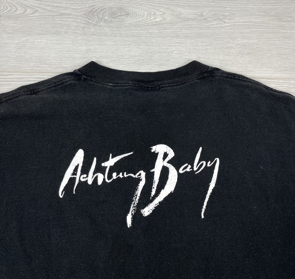 Rap Tees Achtung Baby U2 Vintage Rap Black T Shirt Size US XL / EU 56 / 4 - 8 Thumbnail