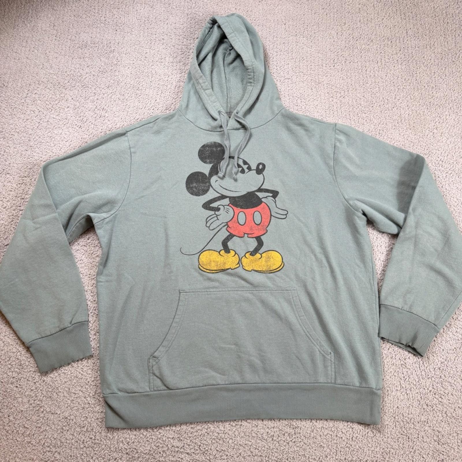 Disney Disney Mickey Mouse Hoodie Mens XL Sage Pullover Sweatshirt Size US XL / EU 56 / 4 - 1 Thumbnail