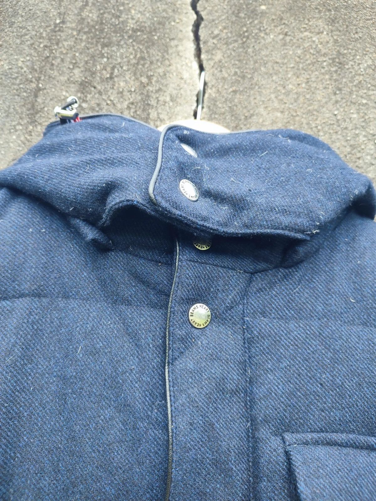 Beams Plus × Designer × Japanese Brand Beams Heart Navy Wool-Blend Down Jacket Japanese Streetwear Size US L / EU 52-54 / 3 - 6 Thumbnail