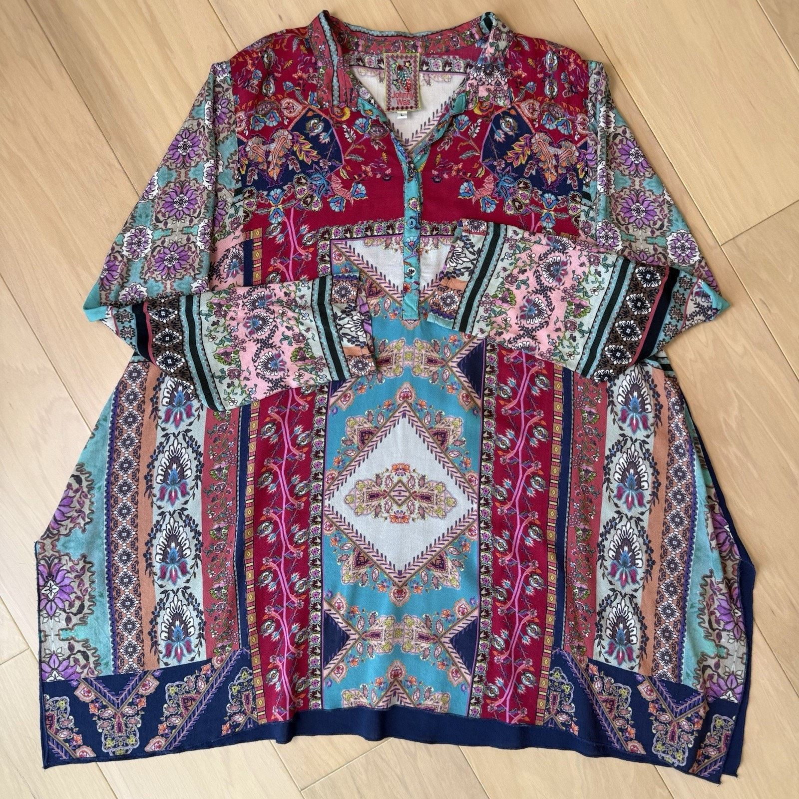 Johnny Was Johnny Was Meco Scarf Print Tunic Women's Large Multicolor Size L / US 10 / IT 46 - 6 Thumbnail