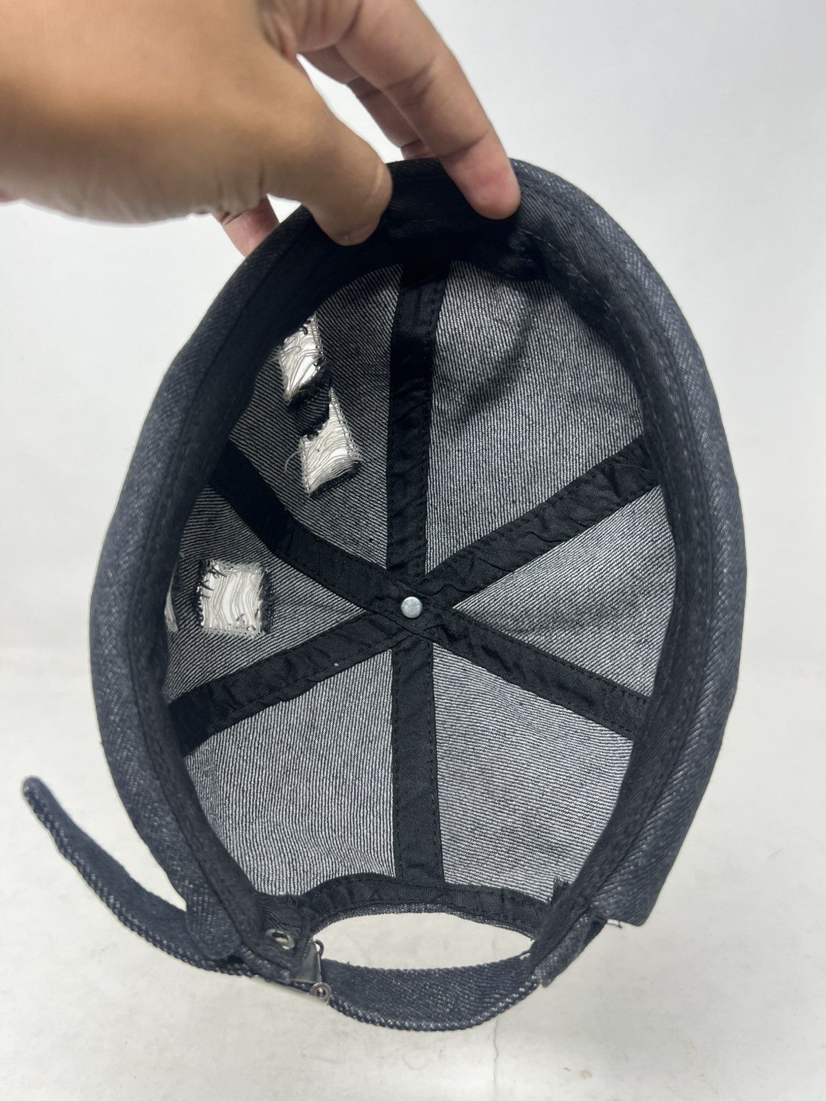 Japanese Brand Ripped Distressed Denim Brimless Hat Cap Size ONE SIZE - 6 Thumbnail