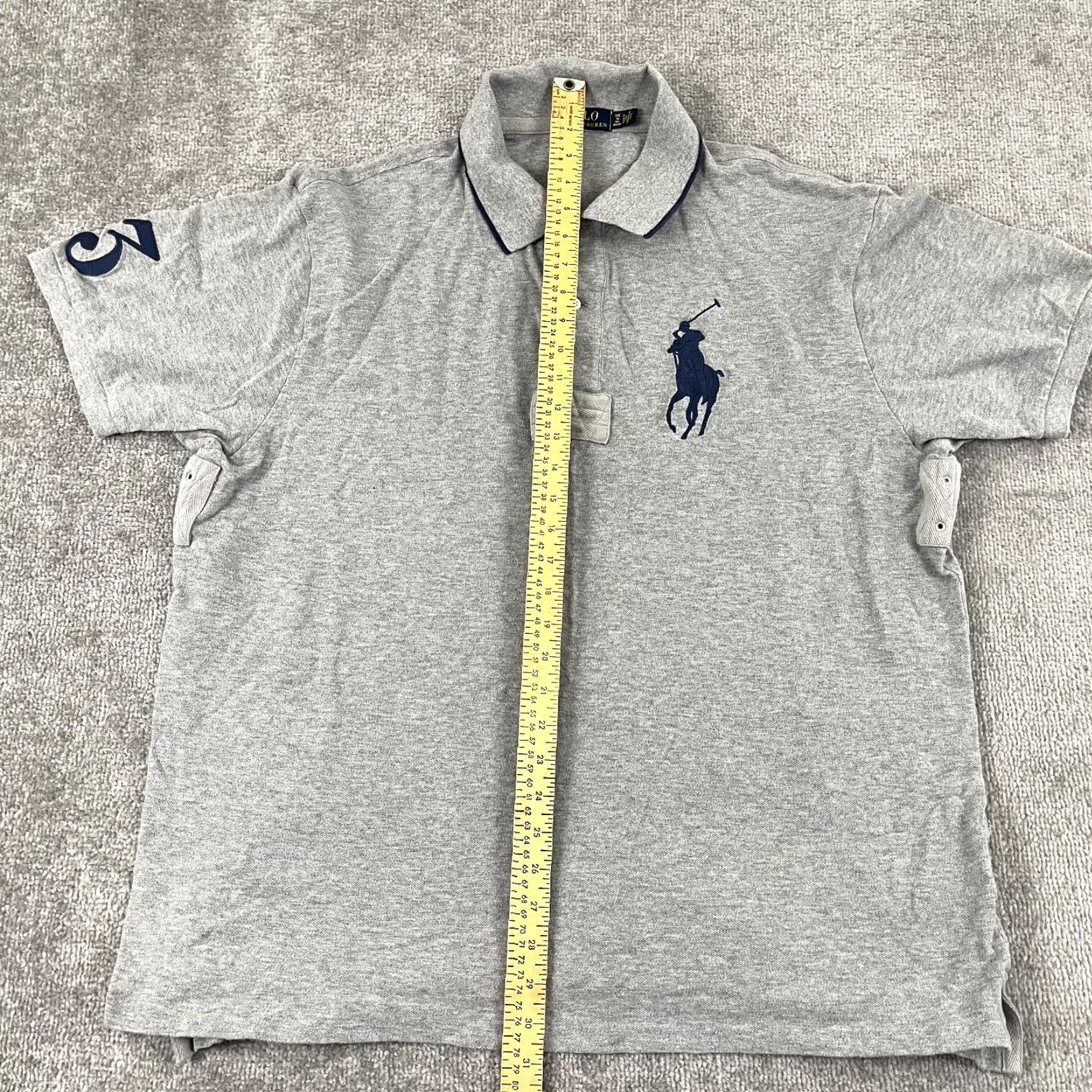 Polo Ralph Lauren Polo Ralph Lauren Polo Shirt Men 1XB Big Gray Embroidered Big Pony #3 Chief Keef Size US XL / EU 56 / 4 - 5 Thumbnail