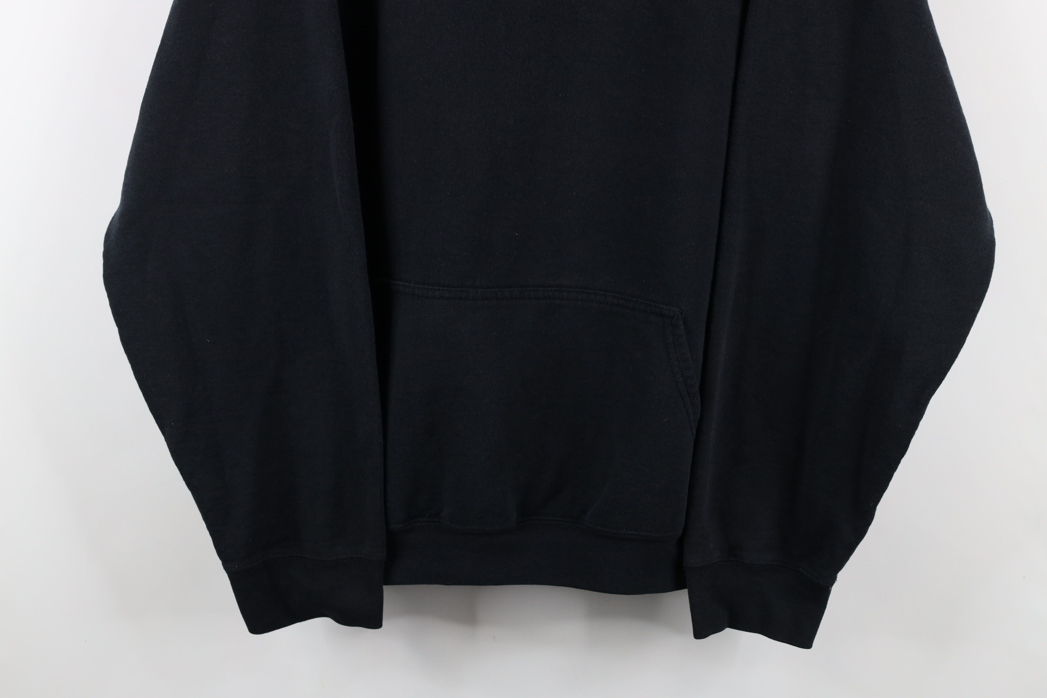 Vintage Vintage 90s Streetwear Blank Hoodie Sweatshirt Black Size US XL / EU 56 / 4 - 3 Thumbnail