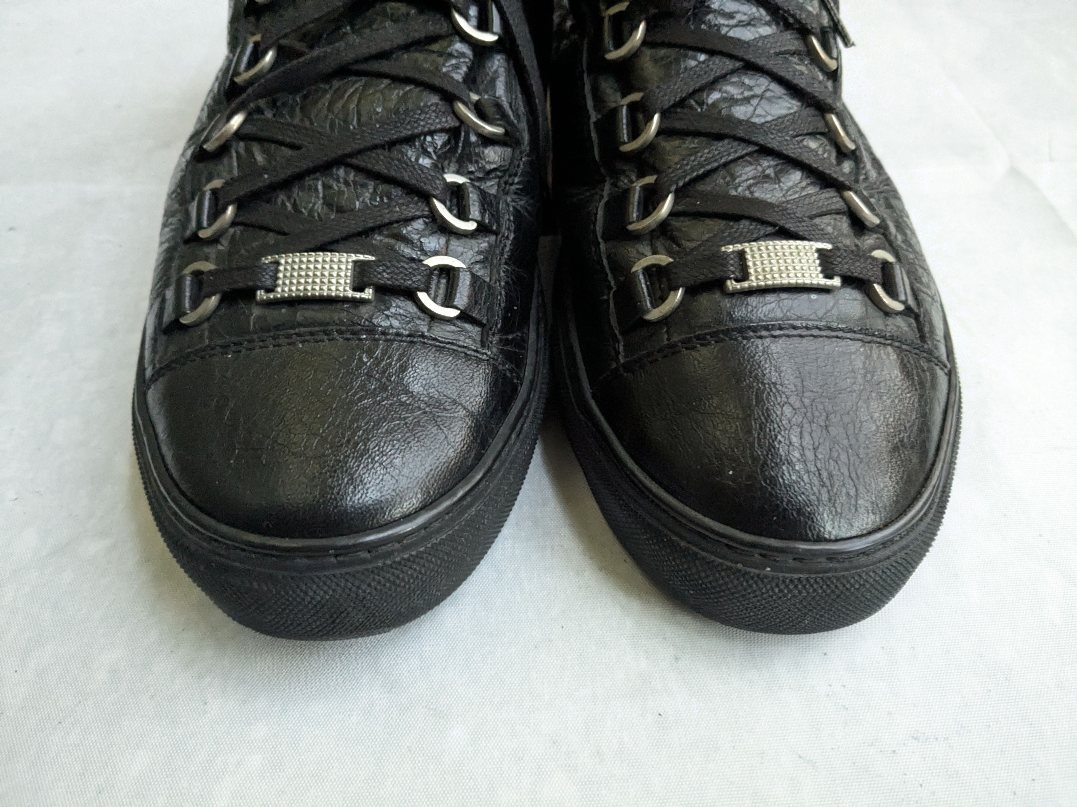 Balenciaga Balenciaga Arena Black 9 High Tops Leather Sneakers Size US 9 / EU 42 - 4 Thumbnail