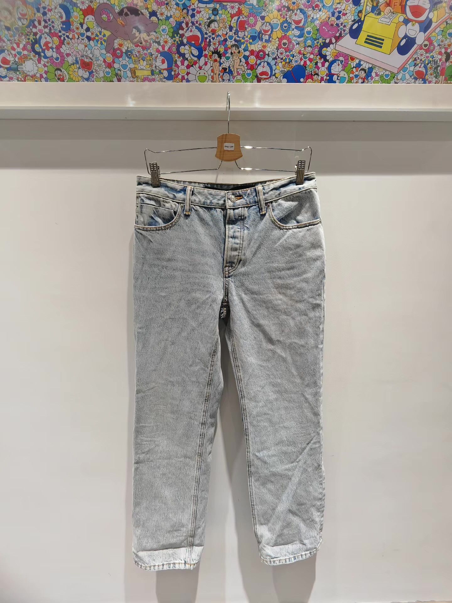 Alexander Wang Alexander Wang Rhinestone Logo Embellished Jeans。 Q15 Size US 34 / EU 50 - 1 Thumbnail