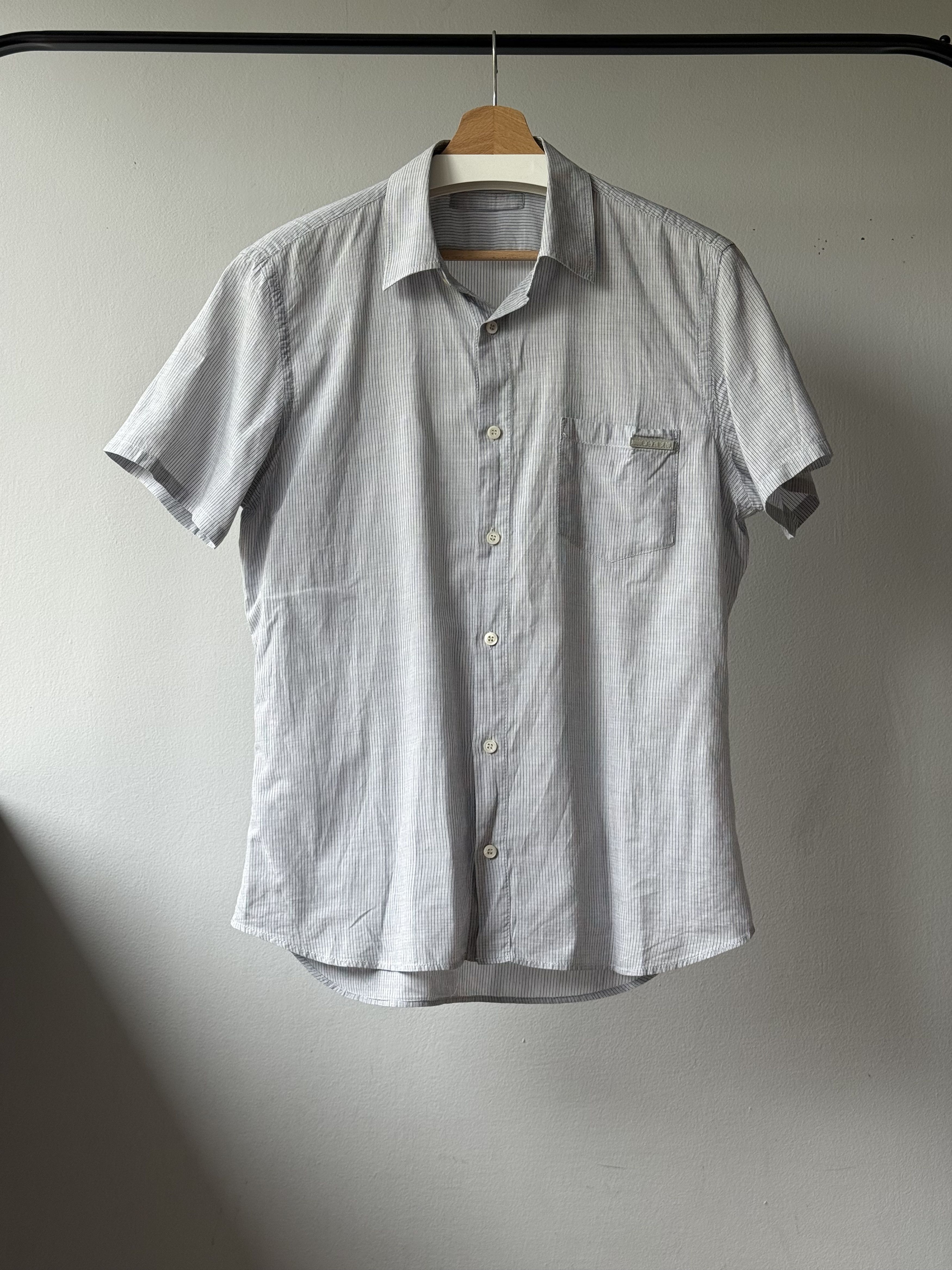 Prada Prada Casual Striped Cotton Short Sleeve Tab Pocket Shirt Size US M / EU 48-50 / 2 - 3 Thumbnail