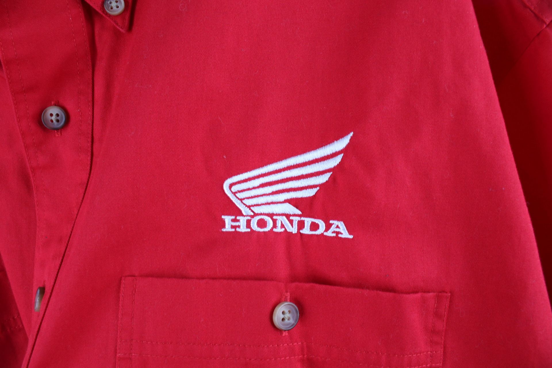 Swingster × Vintage Vintage 90s Swingster Out Honda Racing Button Down Shirt Red Size US XL / EU 56 / 4 - 4 Thumbnail