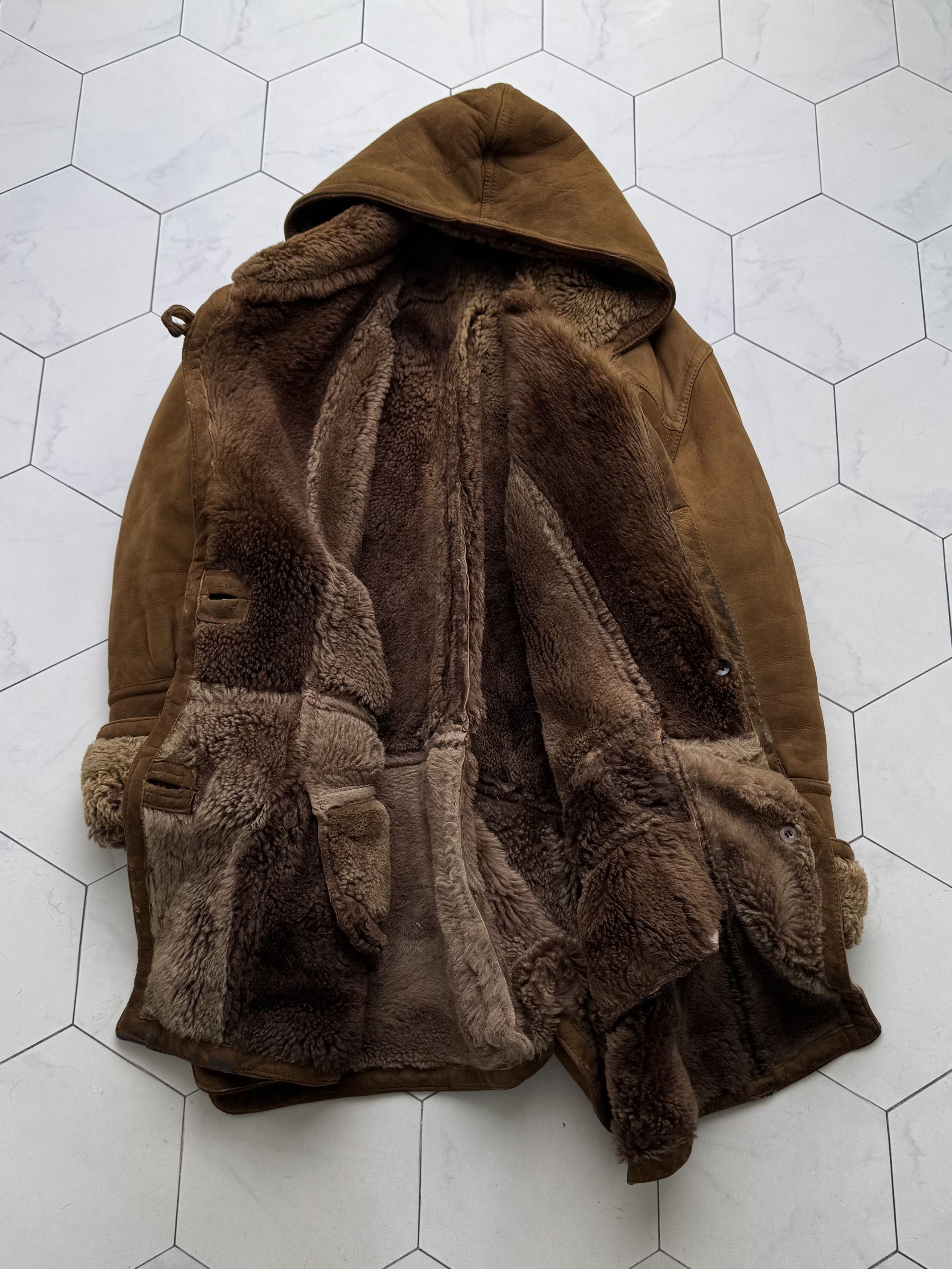 Vintage Vintage Real Sheepskin Coat Hooded Leather Winter Outerwear Size L / US 10 / IT 46 - 16 Thumbnail