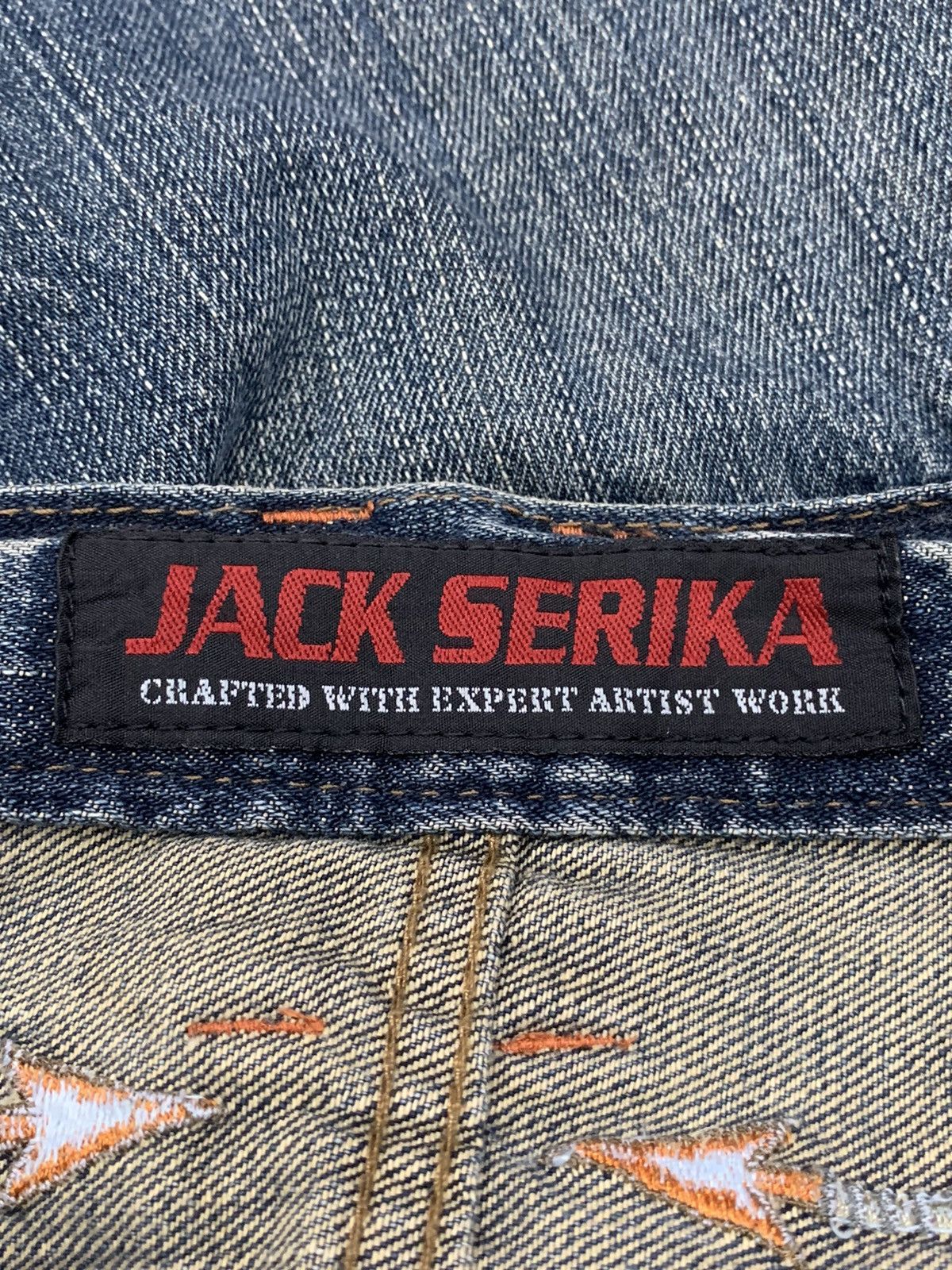 Hysteric Glamour × Japanese Brand Jack Serika Distressed Flare Whisker Arrow Embroidery Y2K Size US 33 - 19 Thumbnail