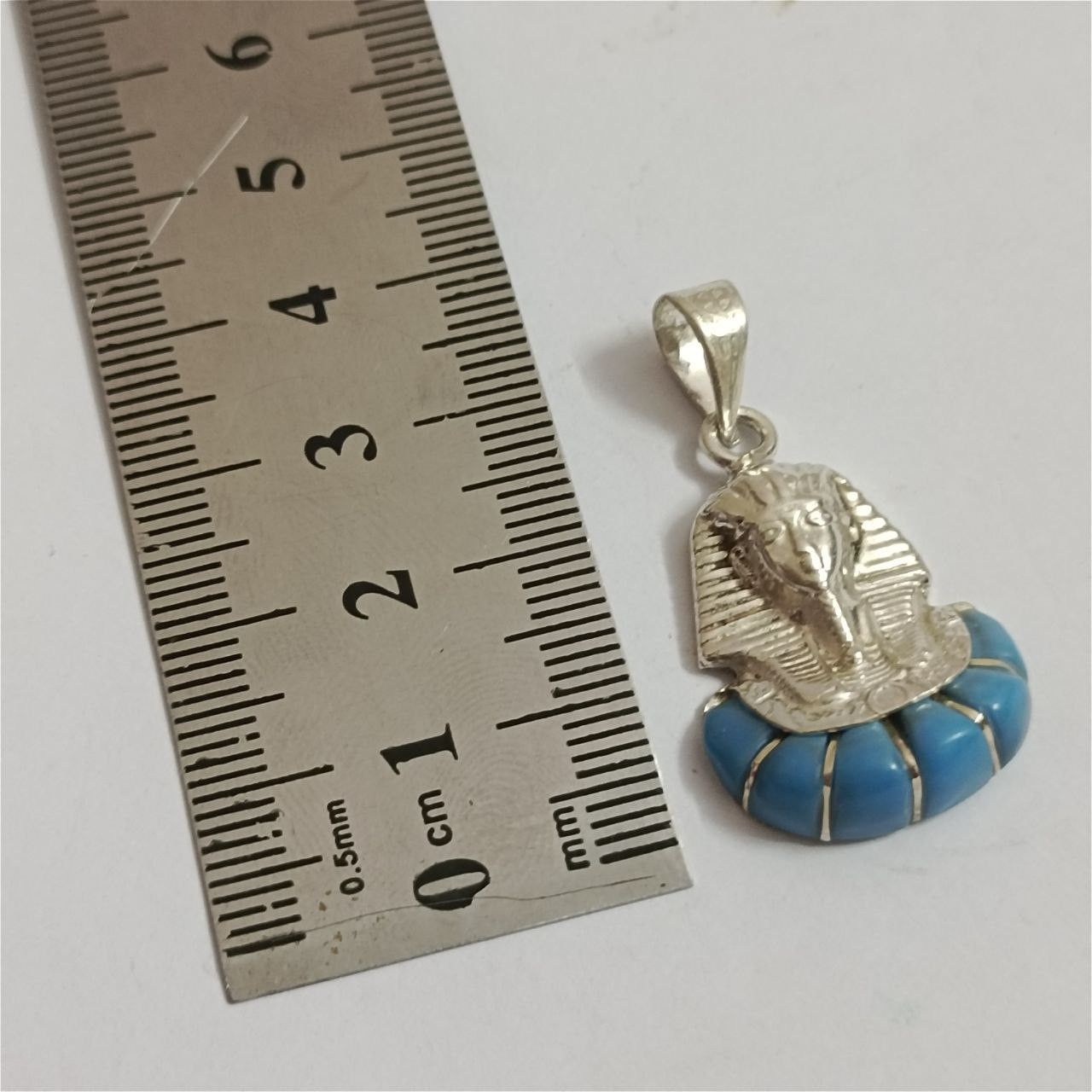 Sterling Silver 925 Sterling Silver Egyptian Pharaoh pendant turquoise Size ONE SIZE - 4 Thumbnail