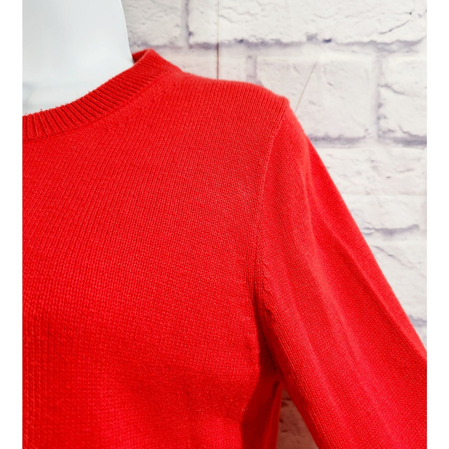 J.Crew J. Crew Red Long Sleeve Ruffled Cuffs Sweater Top Small Size S / US 4 / IT 40 - 3 Thumbnail