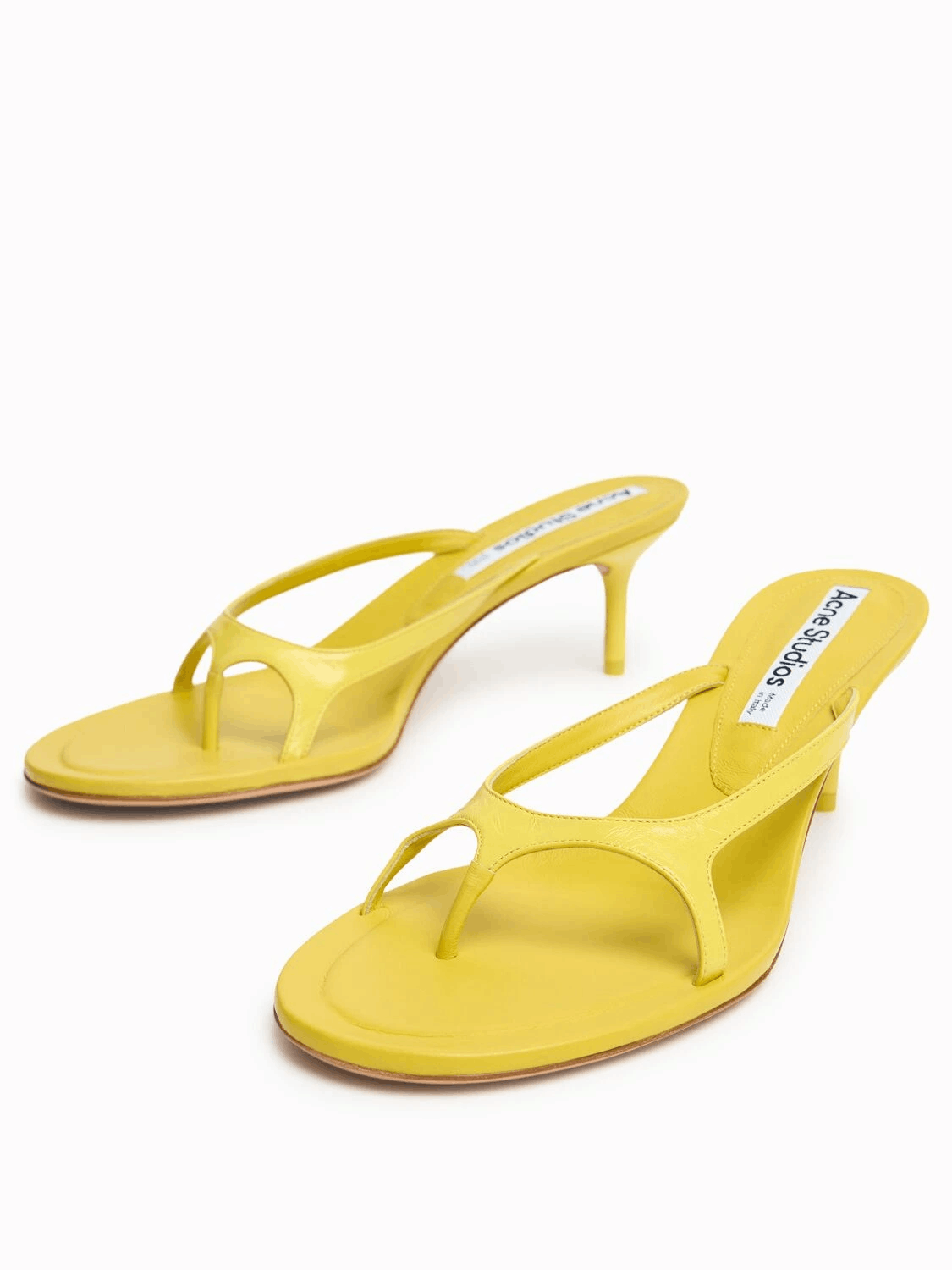 Acne Studios ACNE STUDIOS Yellow Leather 60mm Thong Sandals Size US 7 / IT 37 - 2 Thumbnail