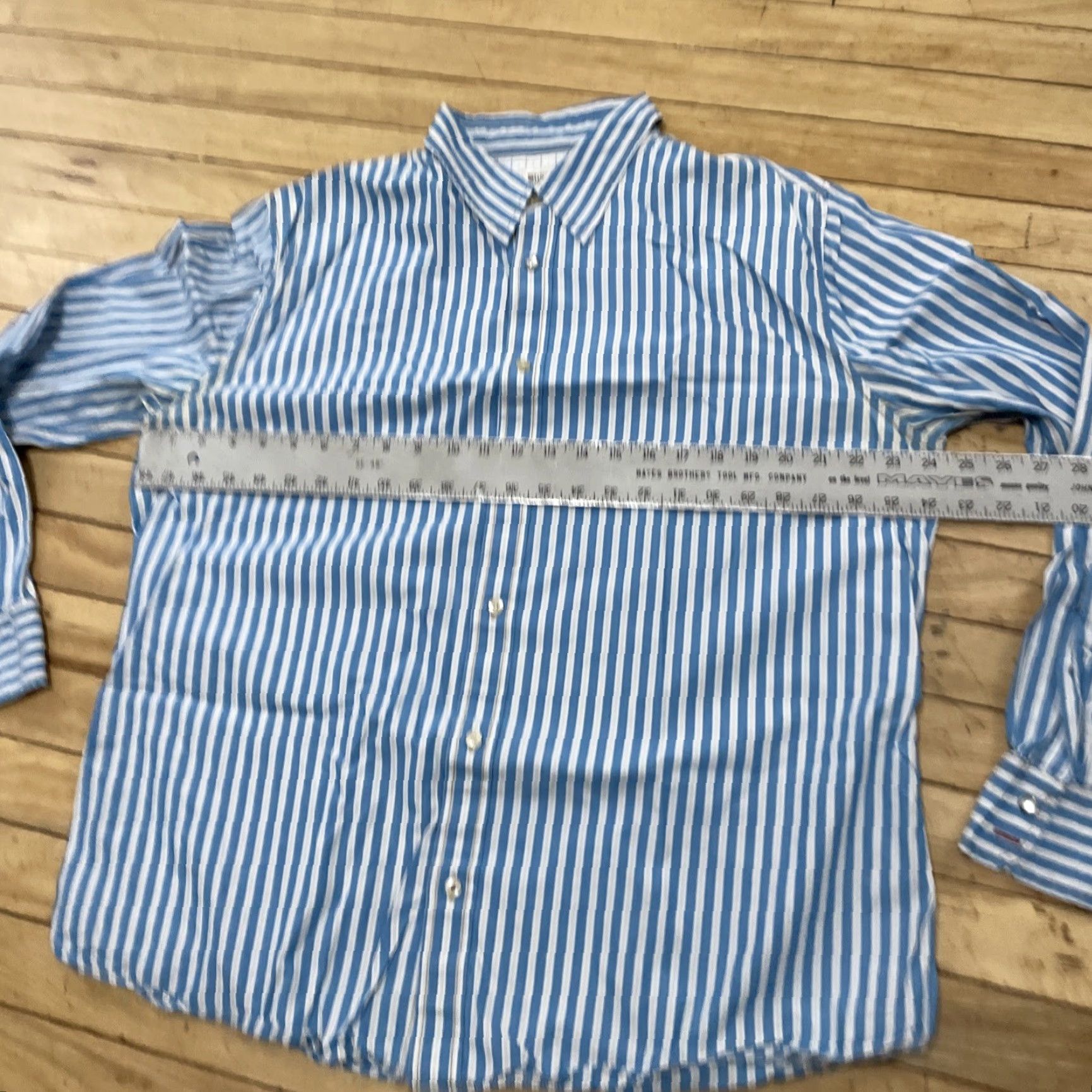 Mossimo Mossimo Supply Co Button-Up Shirt Men XL Athletic Blue Vertical Stripe Vintage Y2k Western Preppy Casual Button Front Size US XL / EU 56 / 4 - 5 Thumbnail