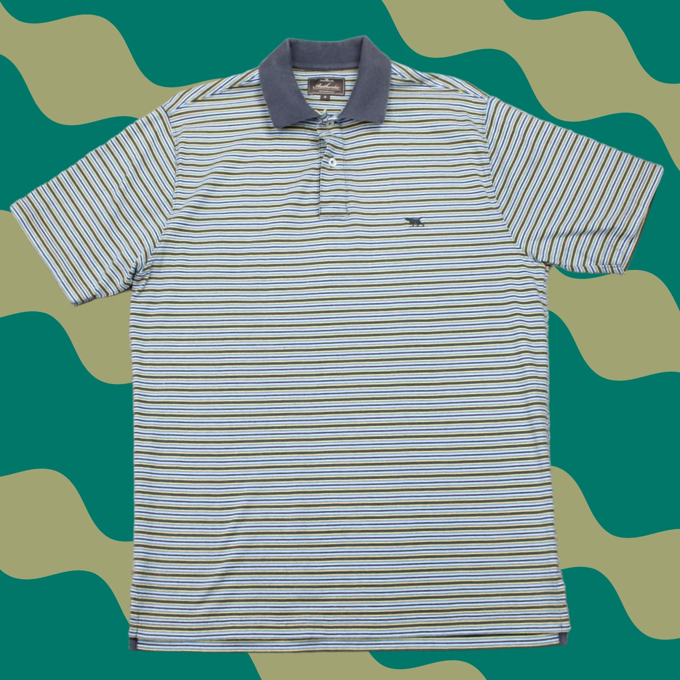 Rodd & Gunn Rodd & Gunn Polo Shirt Mens Small Blue/Yellow/Brown Striped Cotton S/S Pullover Size US S / EU 44-46 / 1 - 1 Thumbnail