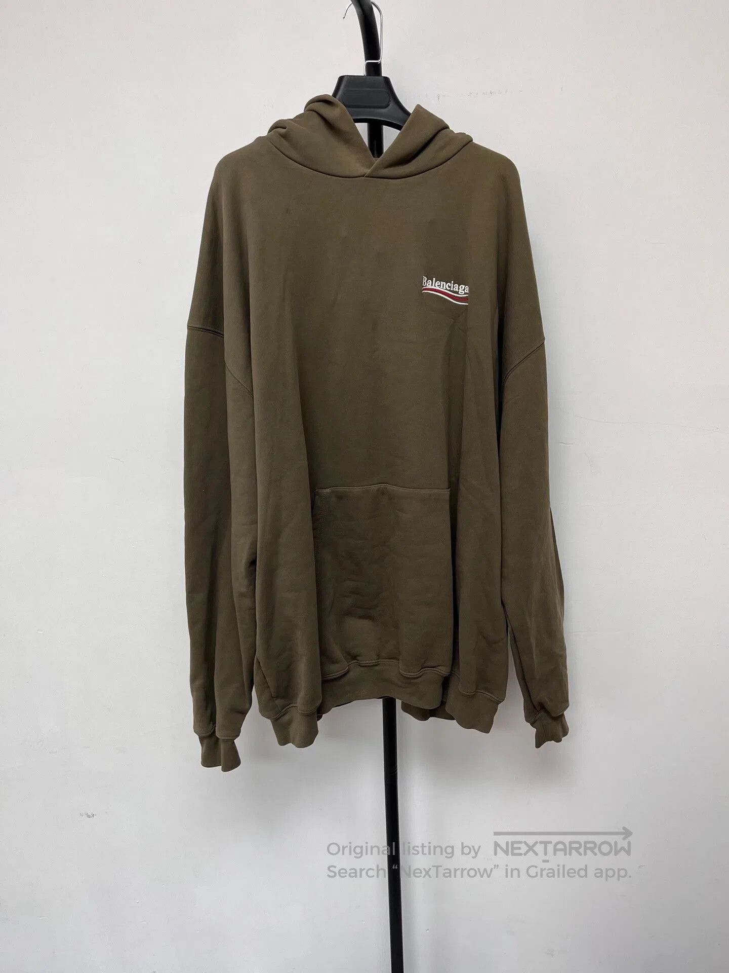 Balenciaga balenciaga logo hoodie in khaki color. Size XS / US 0-2 / IT 36-38 - 1 Thumbnail