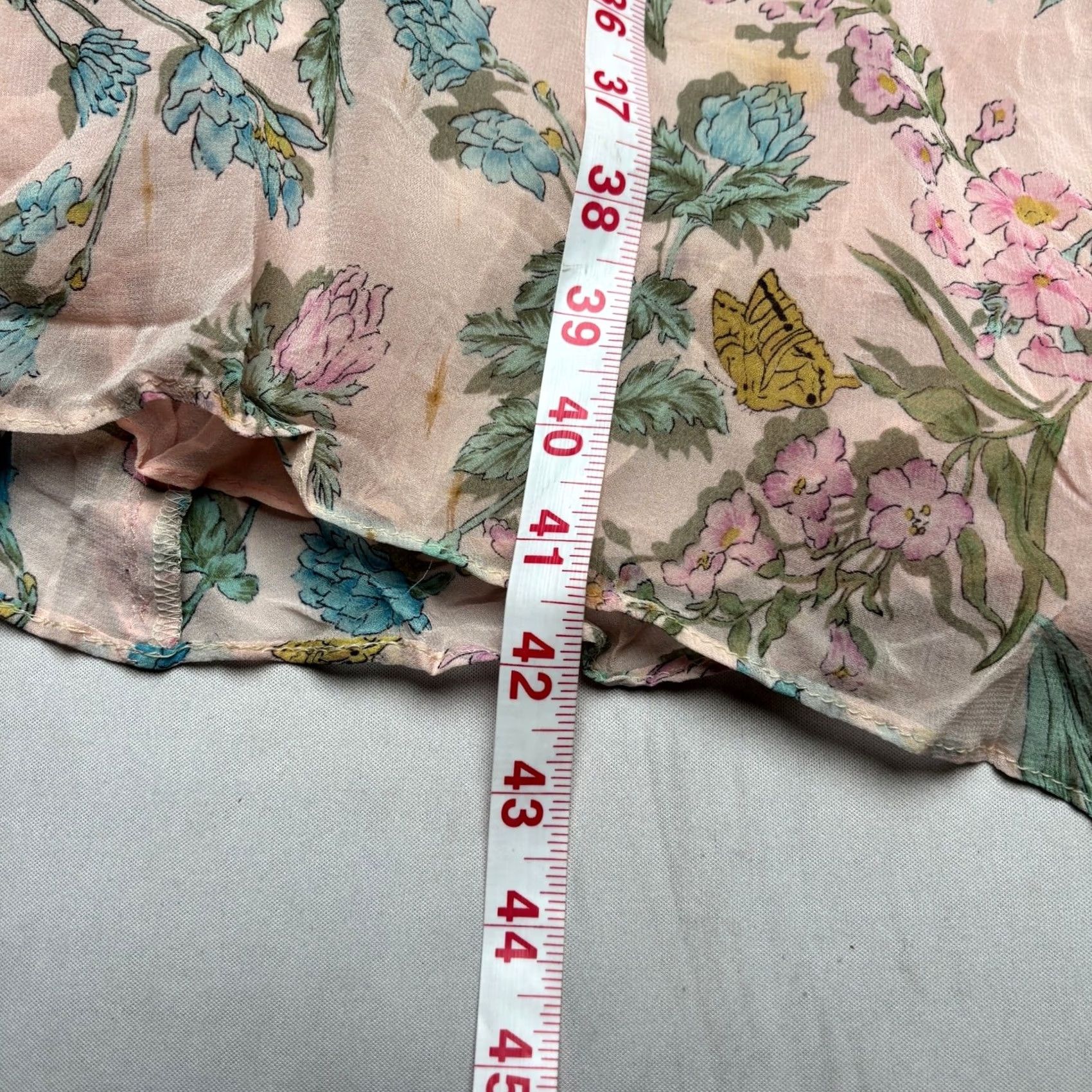 Vintage VINTAGE Diane Freis Silk Dress Floral Pink Boho Fairy Cottage Dress Women One Size Hong Kong 80s Ruffle Fit & Flare Womens Size ONE SIZE - 7 Thumbnail