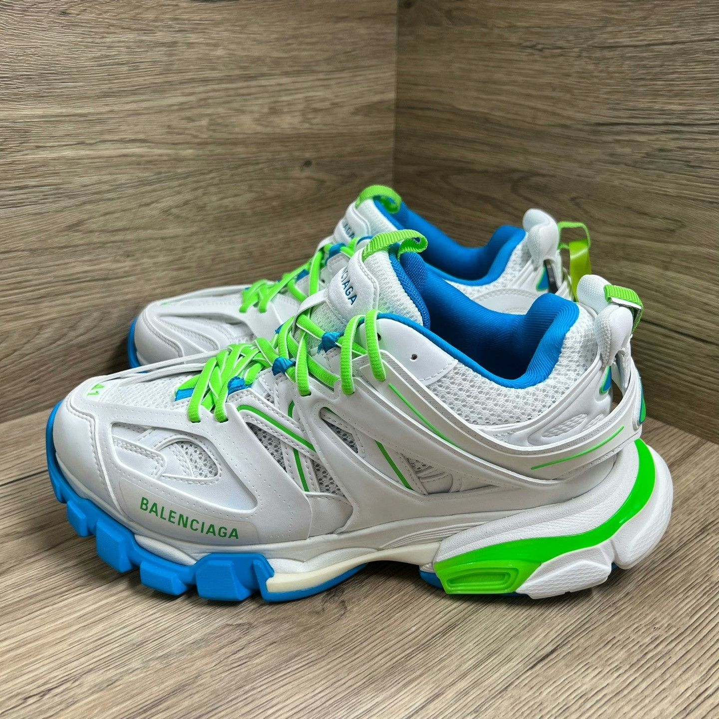 Balenciaga Balenciaga Track White Green Blue Dad Shoes Size US 8 / EU 41 - 5 Thumbnail