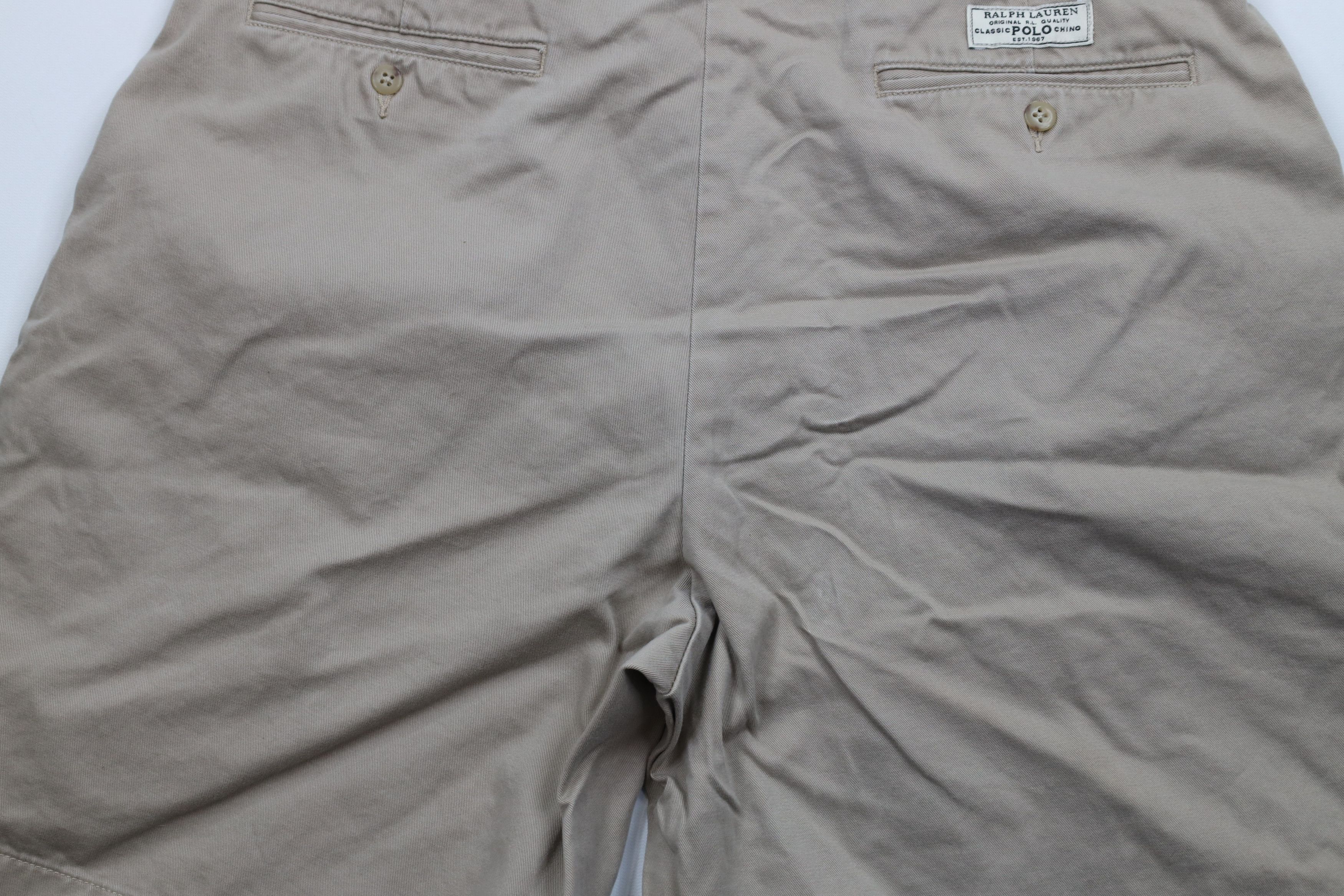 Ralph Lauren × Vintage Vintage 90s Ralph Lauren Above Knee Chino Shorts Beige Size US 34 / EU 50 - 11 Thumbnail