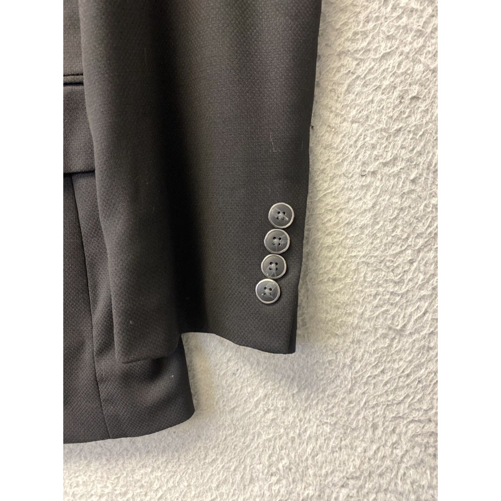 Pronto Uomo PRONTO UOMO PLATINUM mens sport coat blazer 36 Short Black Wool Polyester Notch Lapel Two-Button Regular Mens Jacket Coat Size 36R - 3 Thumbnail