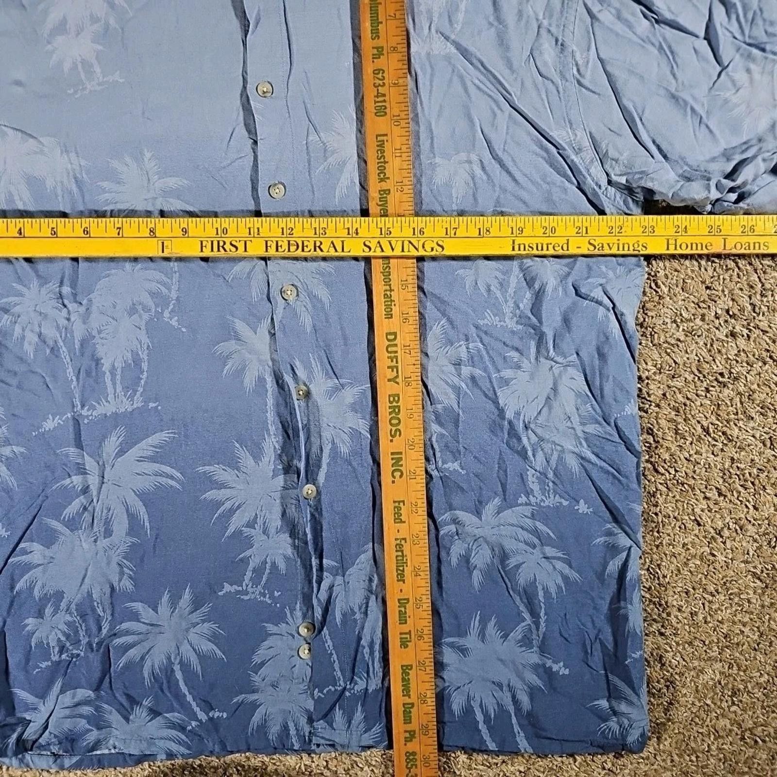 Campia Moda Campia Moda L 100% Rayon Blue Palm Trees Hawaiian Button Up Size US L / EU 52-54 / 3 - 5 Thumbnail