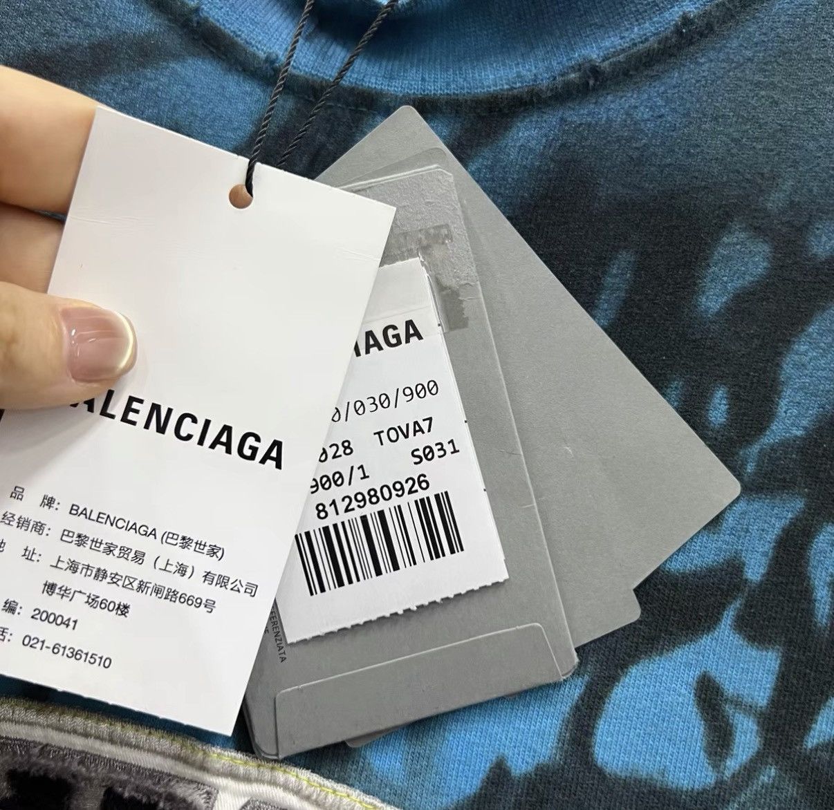 Balenciaga Balenciaga Blue Graffiti Logo Short Sleeve T-shirt J41 Size US XS / EU 42 / 0 - 4 Thumbnail