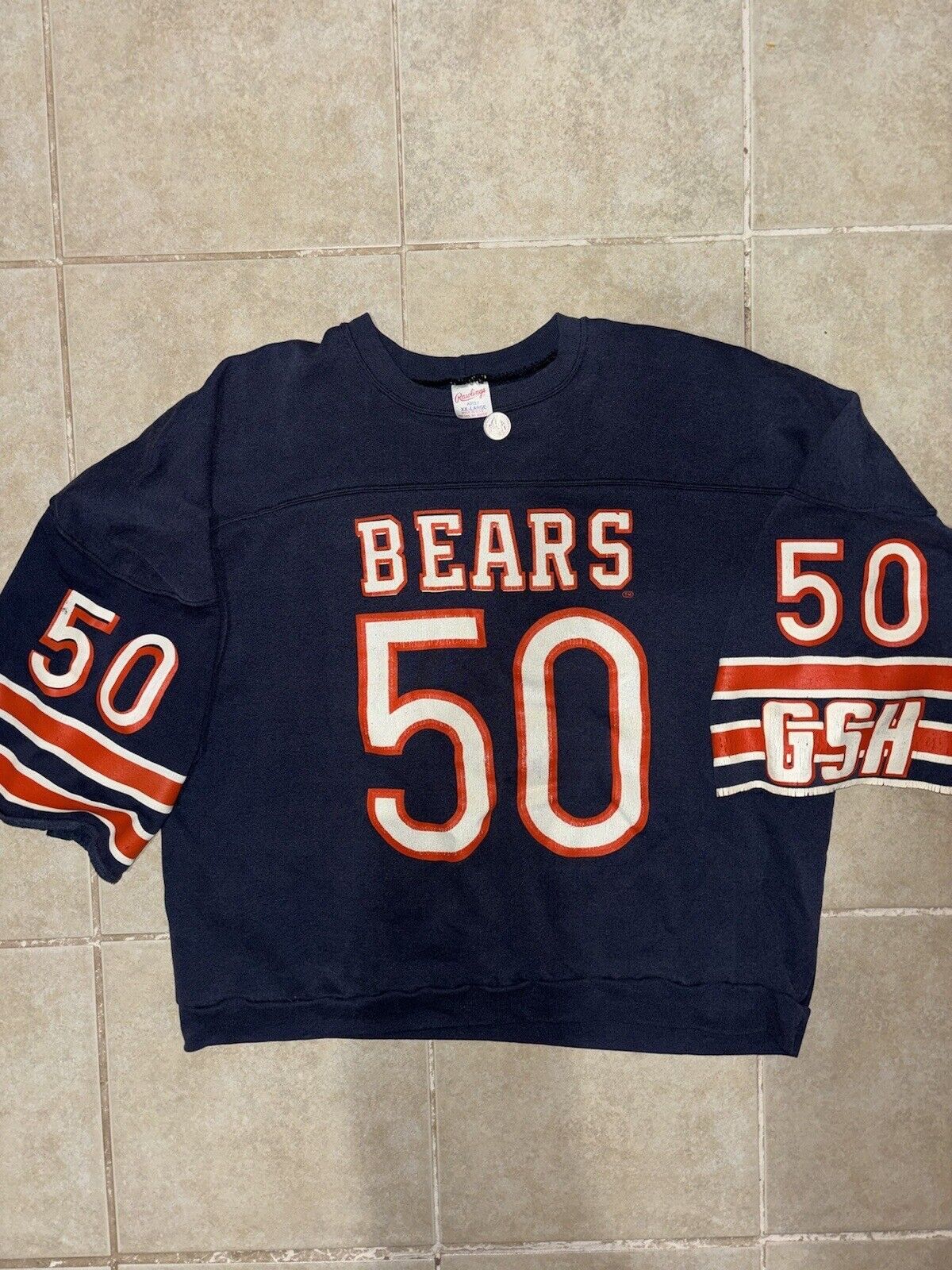 image of Unkwn Vintage 80’S Rawlings Chicago Bears 50 Sweat Shirt in Blue, Men's (Size 2XL)