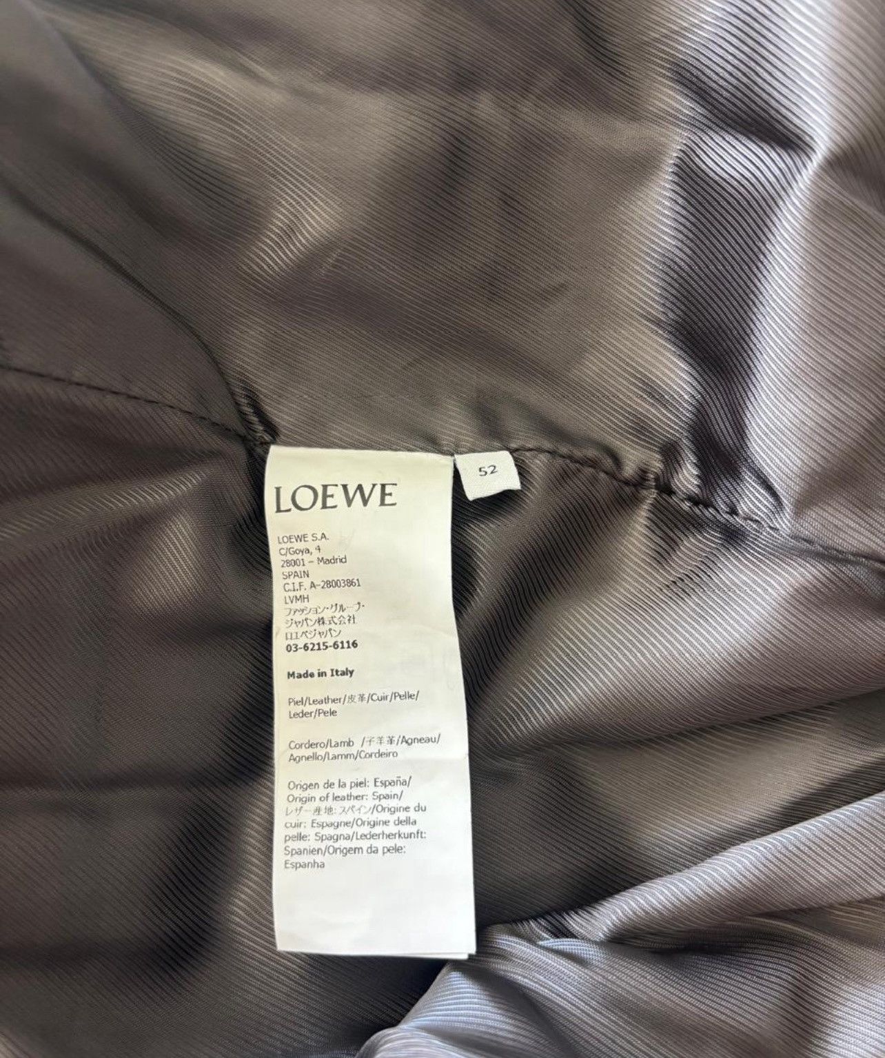Loewe 🔥$7.8K VALUE🔥Loewe Grey Padded Leather Bomber Jacket Size US L / EU 52-54 / 3 - 9 Thumbnail