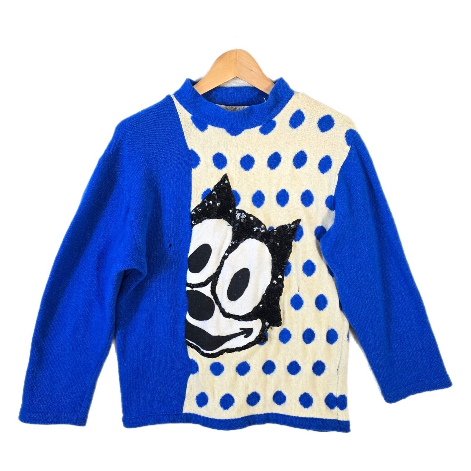 Vintage Vtg J.C. De CASTELBAJAC Wool Sweater Felix Cat Women Sz 40 S Size S / US 4 / IT 40 - 1 Thumbnail